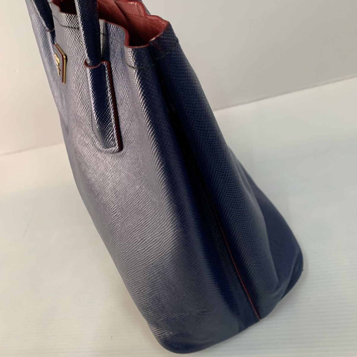 Prada Prada Leather Blue Shoulder Bag Size ONE SIZE - 8 Thumbnail