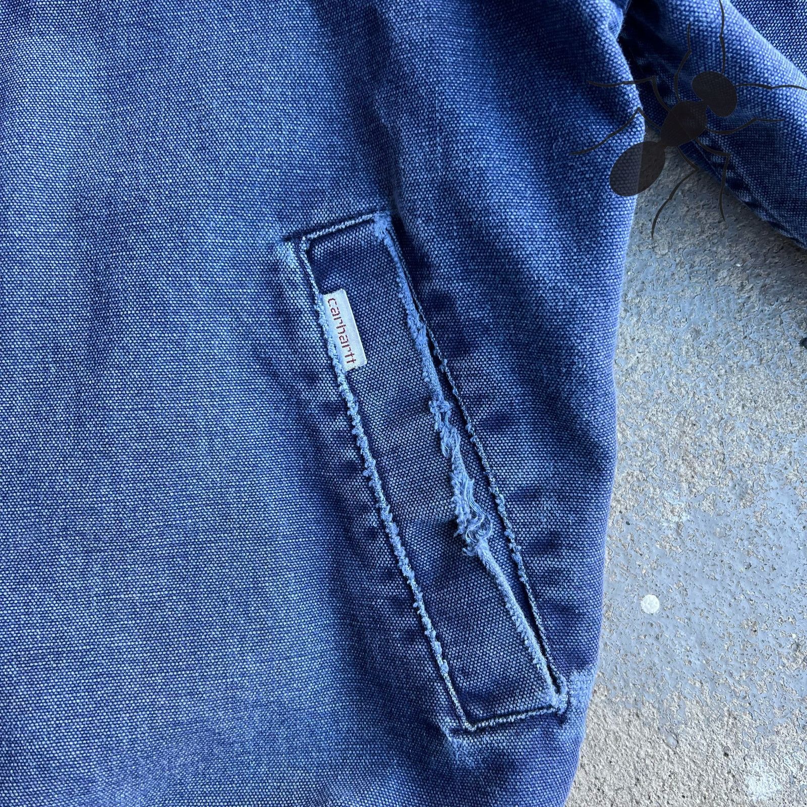 Carhartt × Vintage Vintage 1989 Carhartt blue Santa Fe distressed work jacket Size US M / EU 48-50 / 2 - 10 Thumbnail