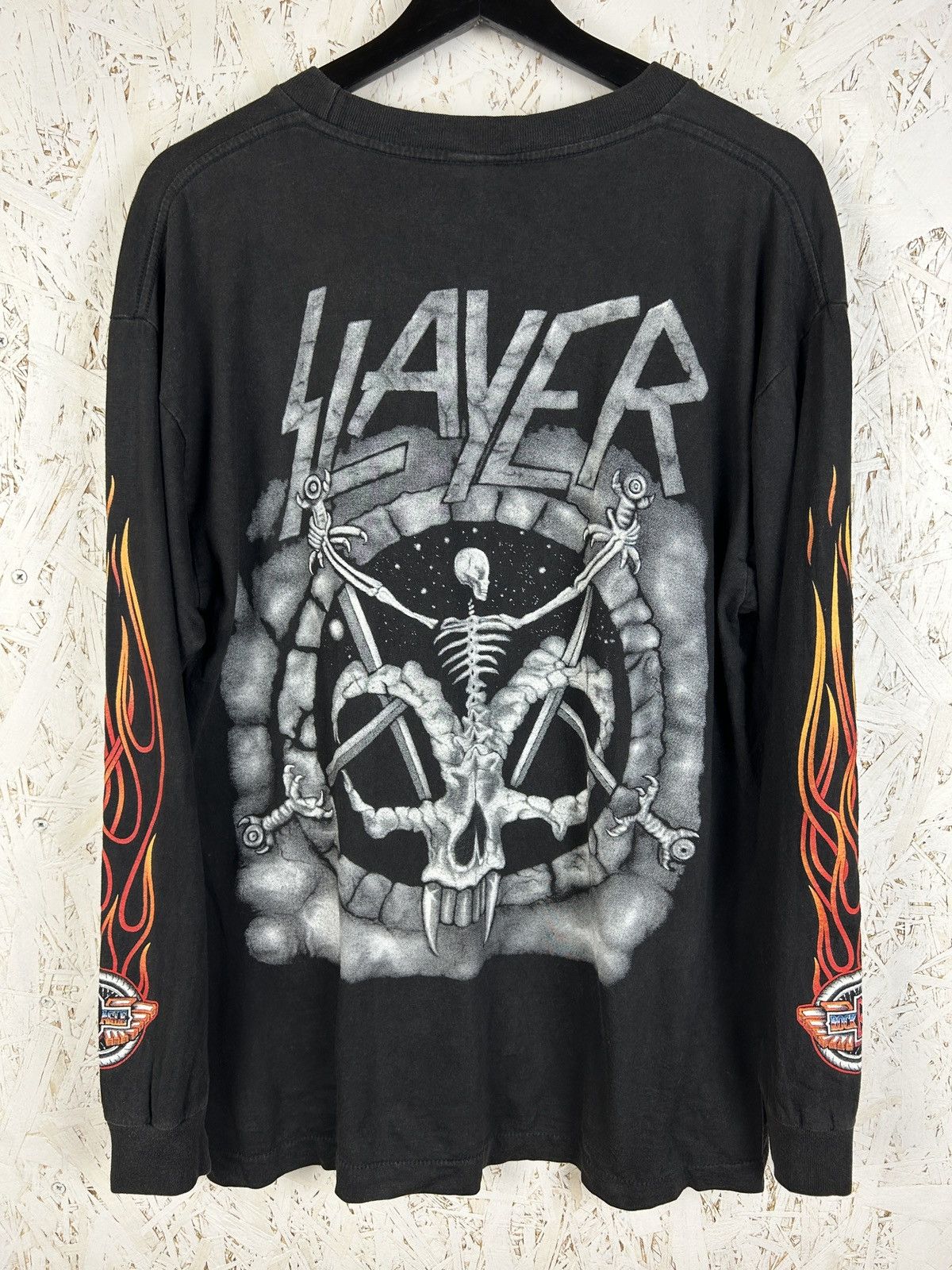 Band Tees 90s Slayer 1996 Airbrush Demon Rock Eagle Band Long Sleeve Size US M / EU 48-50 / 2 - 8 Thumbnail