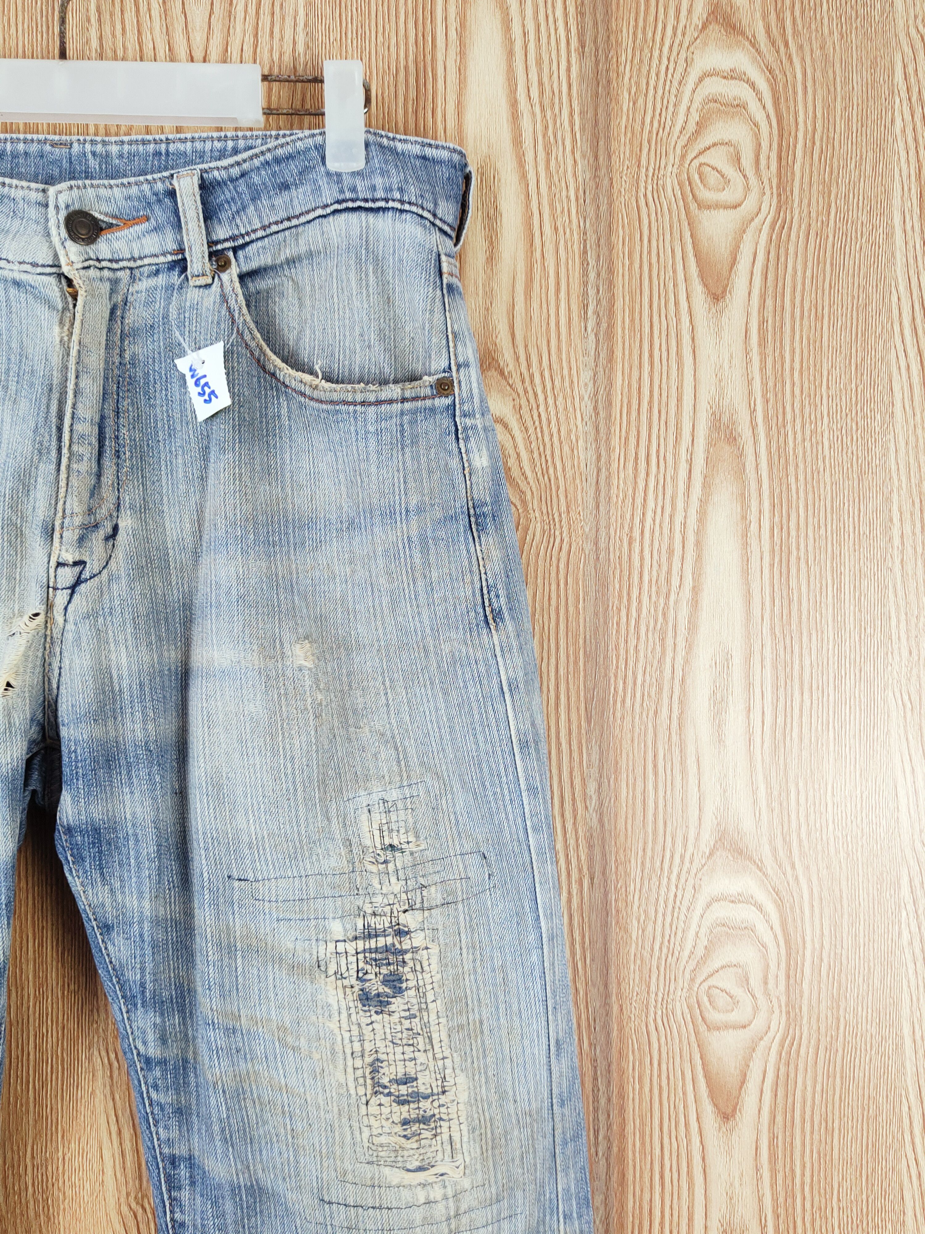 Japanese Brand Japanese Brand Blue Faded Distressed Ripped Jeans #W655 Size US 32 / EU 48 - 6 Thumbnail
