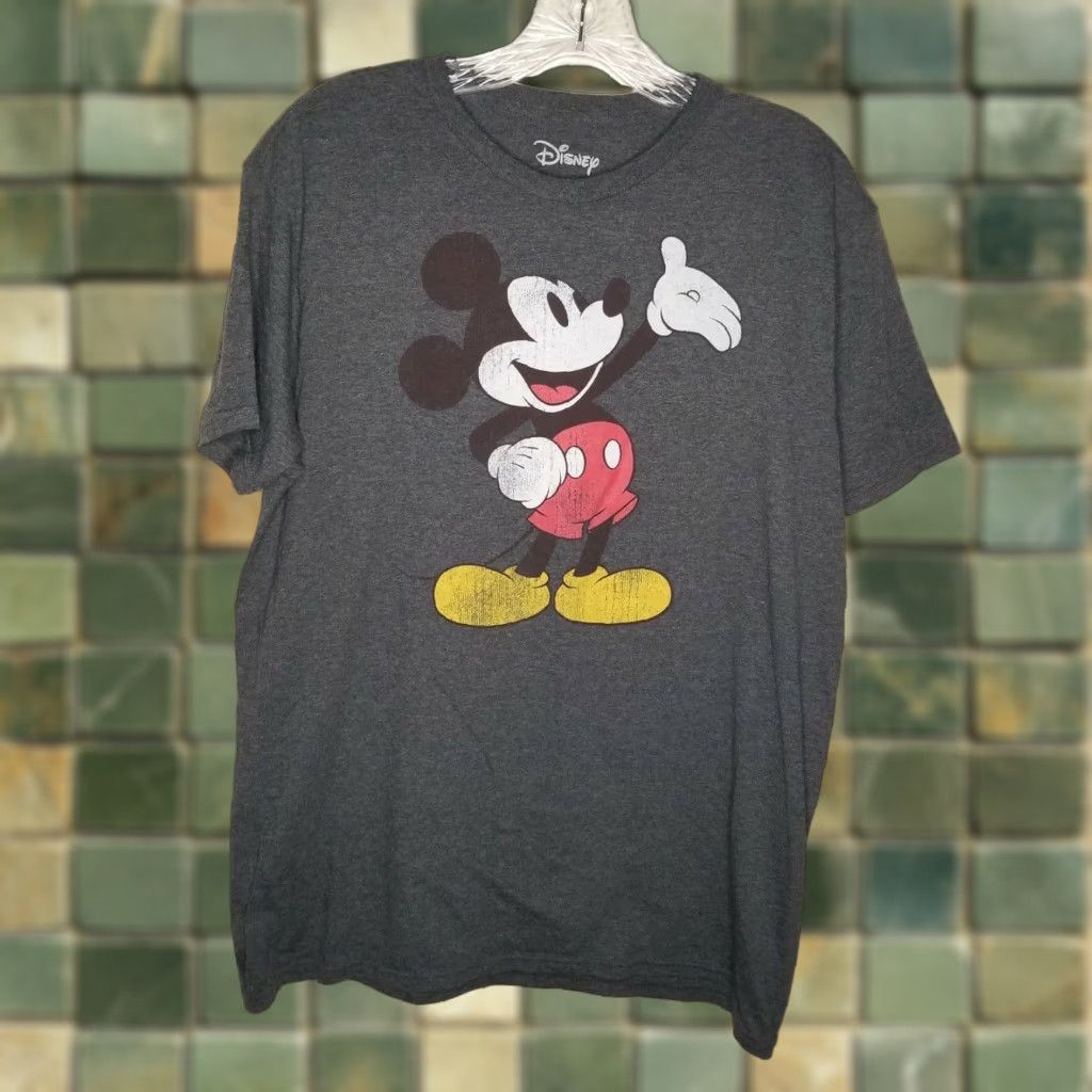 Disney VINTAGE Disney Mickey Mouse Graphic T-Shirt Adult Large Gray Mens Size US L / EU 52-54 / 3 - 1 Thumbnail