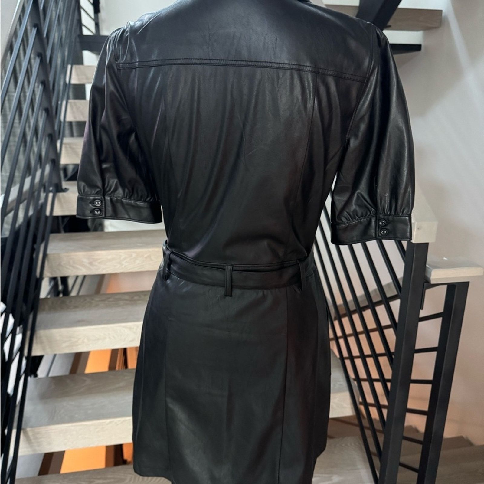 Paige New PAIGE Black Faux Leather Mini Dress size S Size S / US 4 / IT 40 - 11 Thumbnail