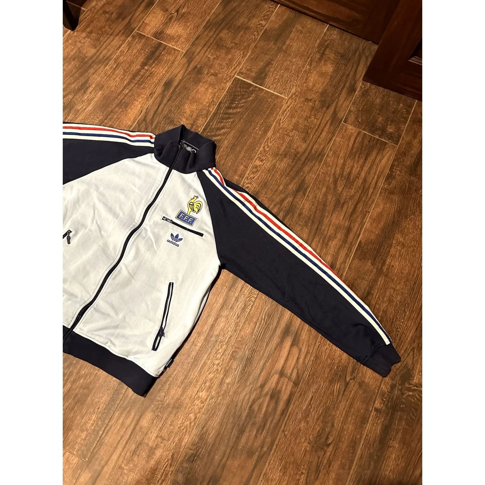 Adidas VINTAGE Adidas France 1982 Retro World Cup Soccer Football Track Jacket Blue XL Mens" Size US XL / EU 56 / 4 - 2 Thumbnail
