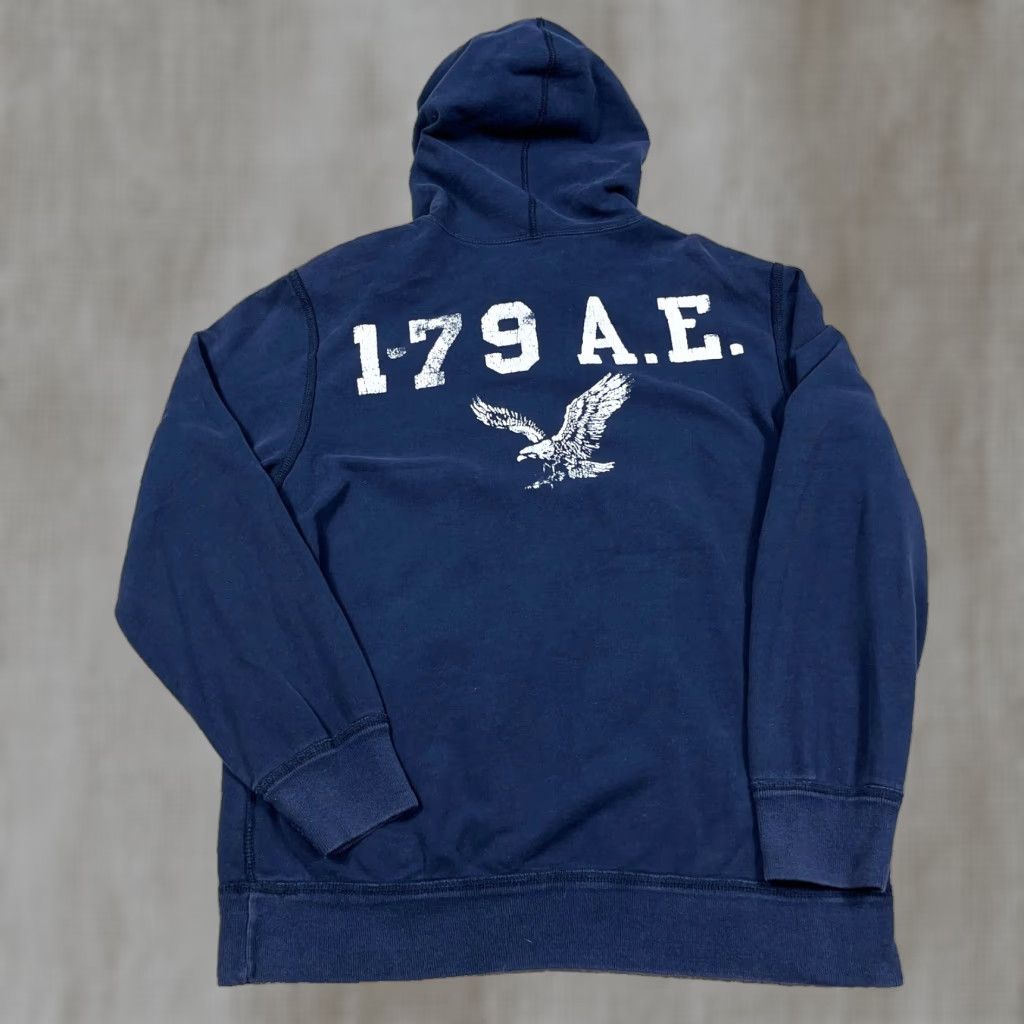 American Eagle Outfitters VINTAGE American Eagle Outfitters Hoodie Men L Navy Blue Sweatshirt Spellout 2000s Size US L / EU 52-54 / 3 - 1 Thumbnail