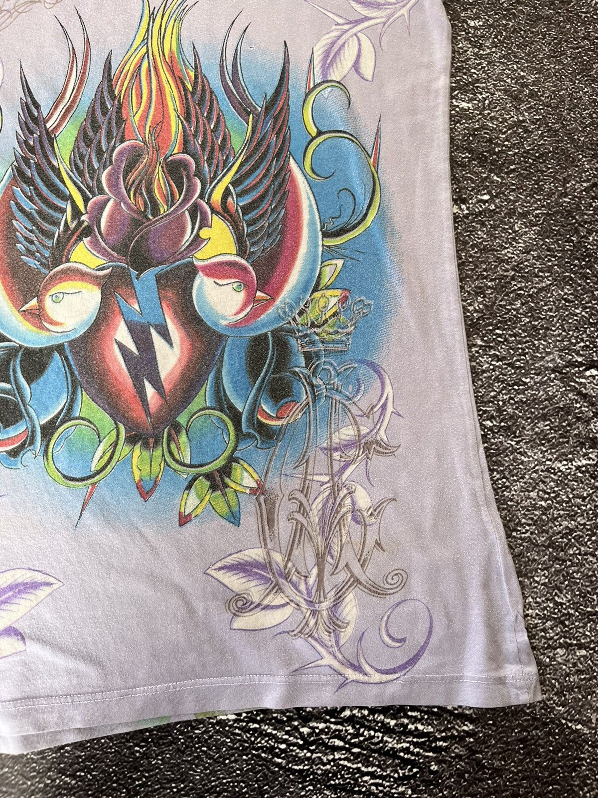 Ed Hardy Vintage Christian Audigier Women’s Tattoo Print T-Shirt Size S / US 4 / IT 40 - 4 Thumbnail