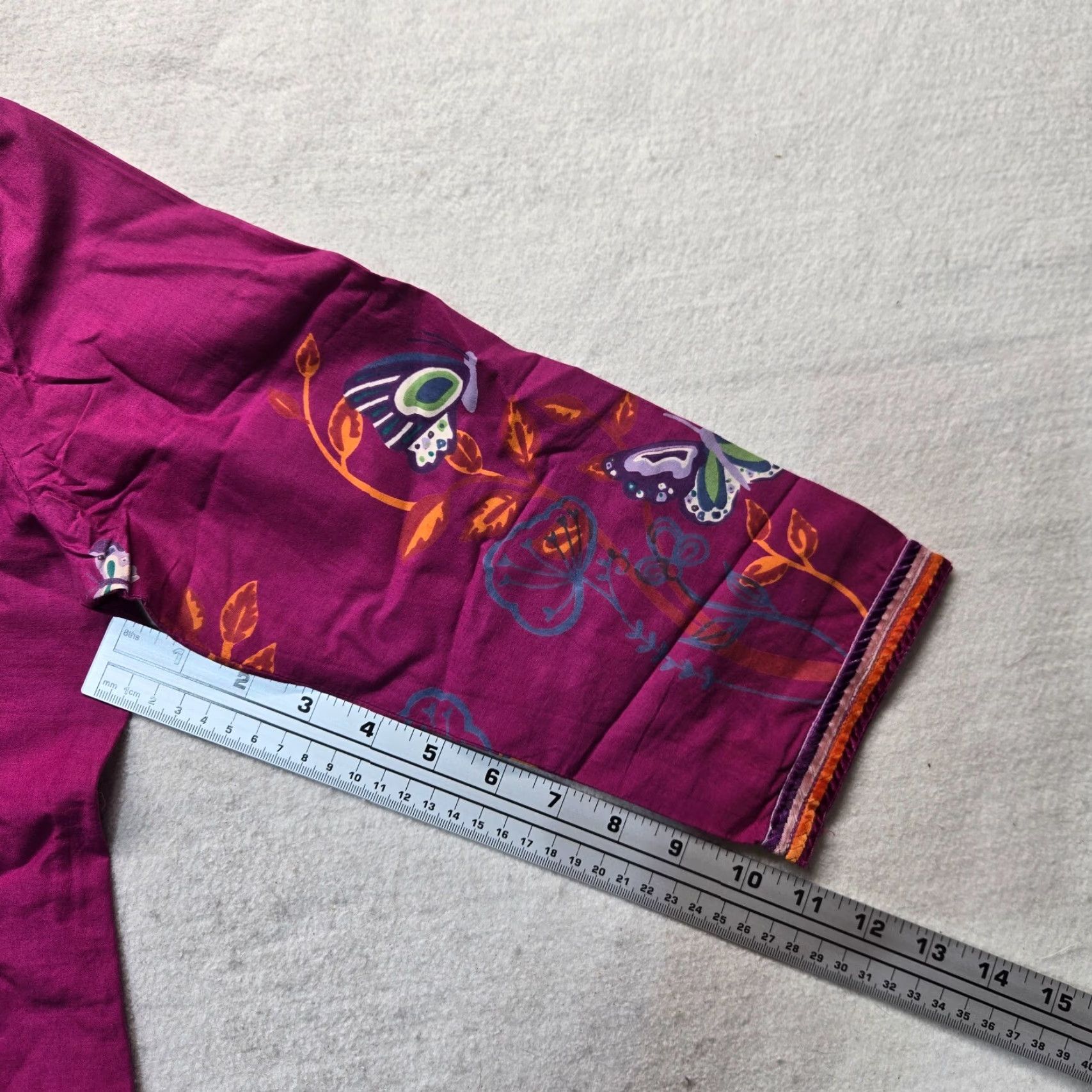 Vintage Smartex Shirt Women Purple Floral Short Sleeve Crew Neck L Large Adult Size L / US 10 / IT 46 - 5 Thumbnail