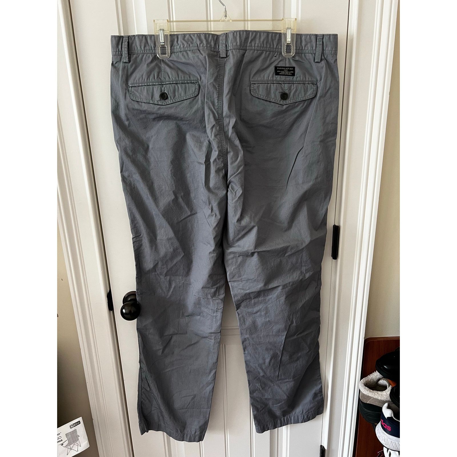Banana Republic Men’s 38X32 Flat Front Aiden Chino Pants classic slim fit Size US 38 / EU 54 - 8 Thumbnail