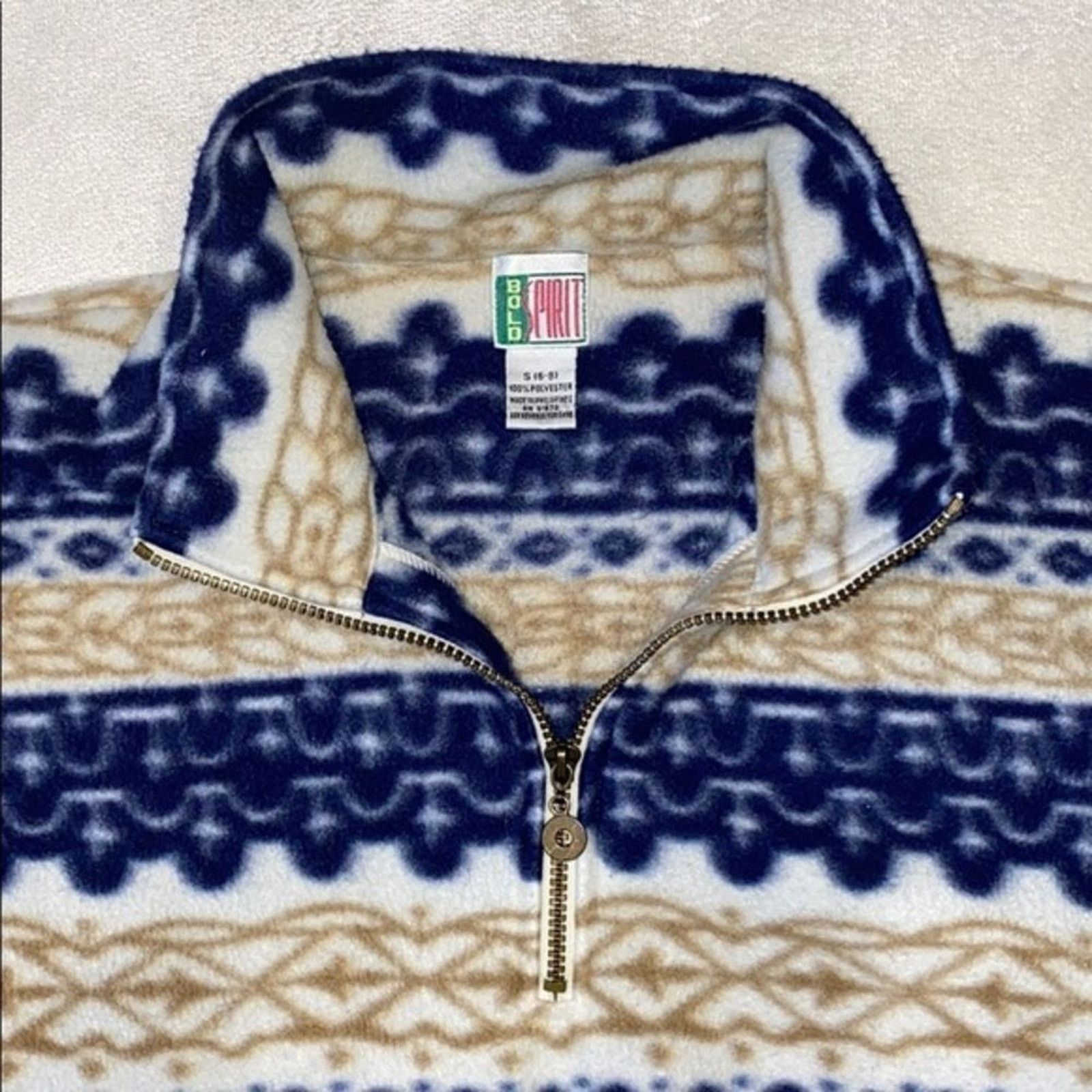 Other Bold Spirit Aztec Tribal Print Quarter Zip Fleece | Sz S Size S / US 4 / IT 40 - 3 Thumbnail