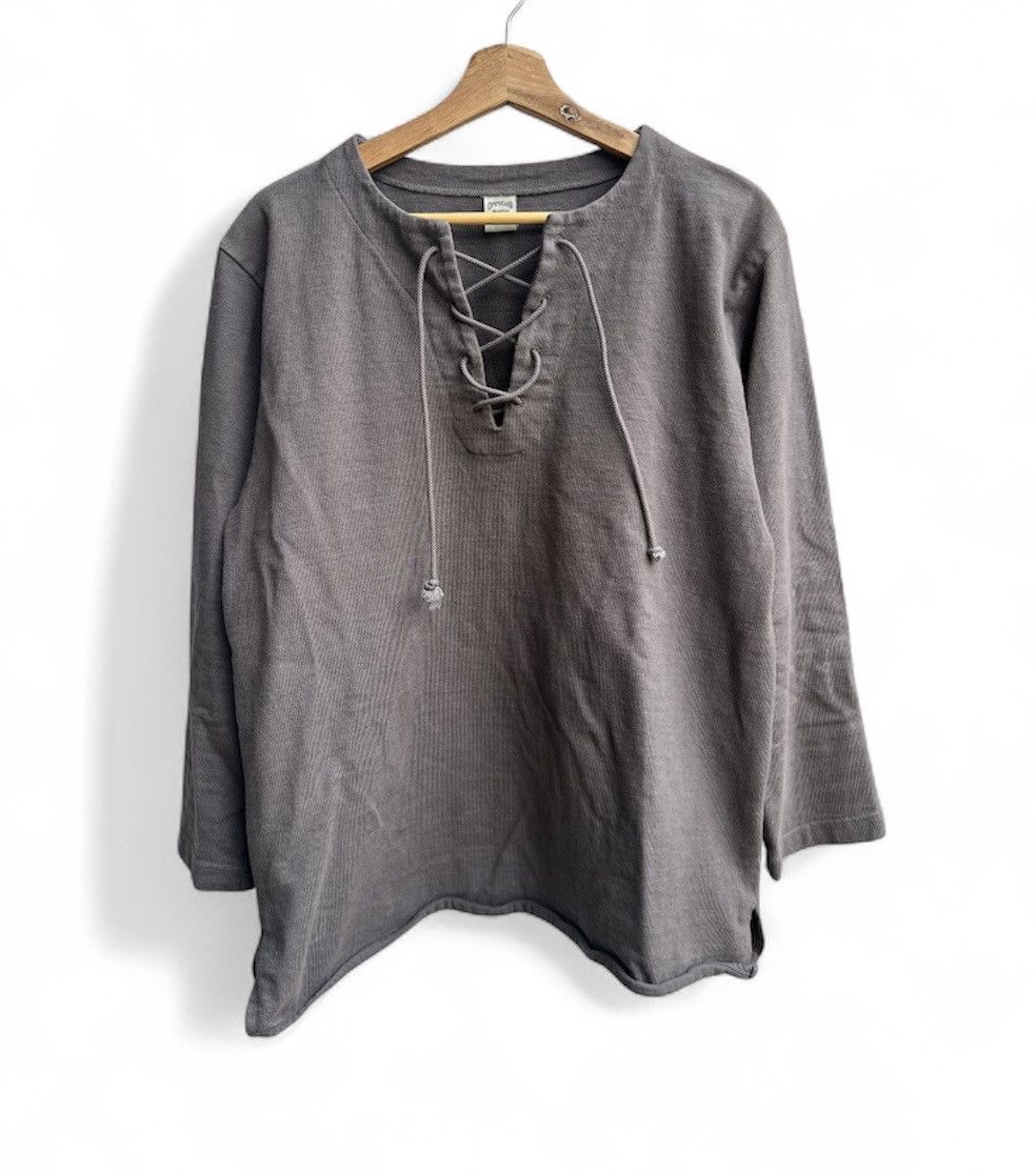 Y2K OMNIGOD LONGSLEEVE LACE UP SHIRT KAPITAL STYLE