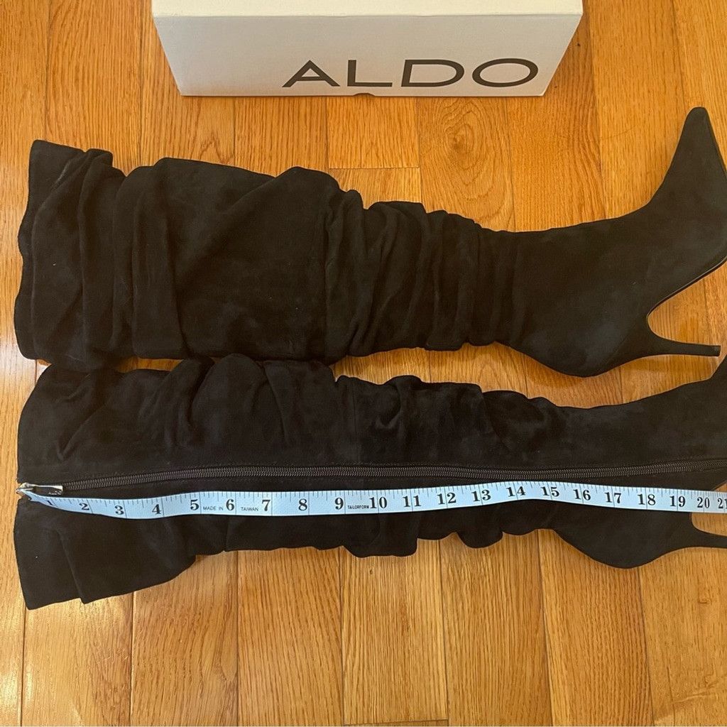 Aldo ALDO Yolando Black Suede over the knee high heels boots 37 Size US 8 / IT 38 - 9 Thumbnail