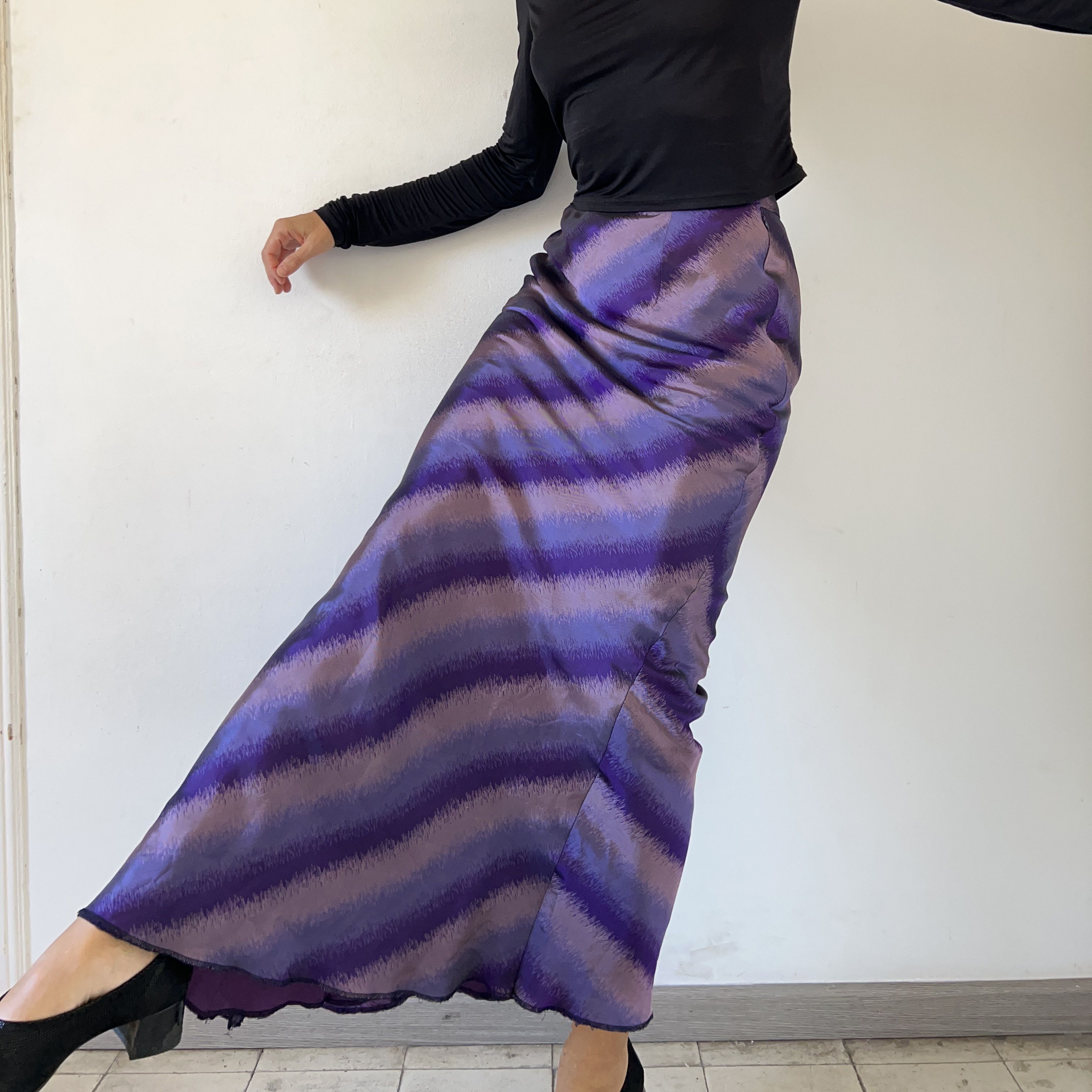 Vintage Vintage 90s Satin Maxi Skirt Size 28" / US 6 / IT 42 - 9 Thumbnail