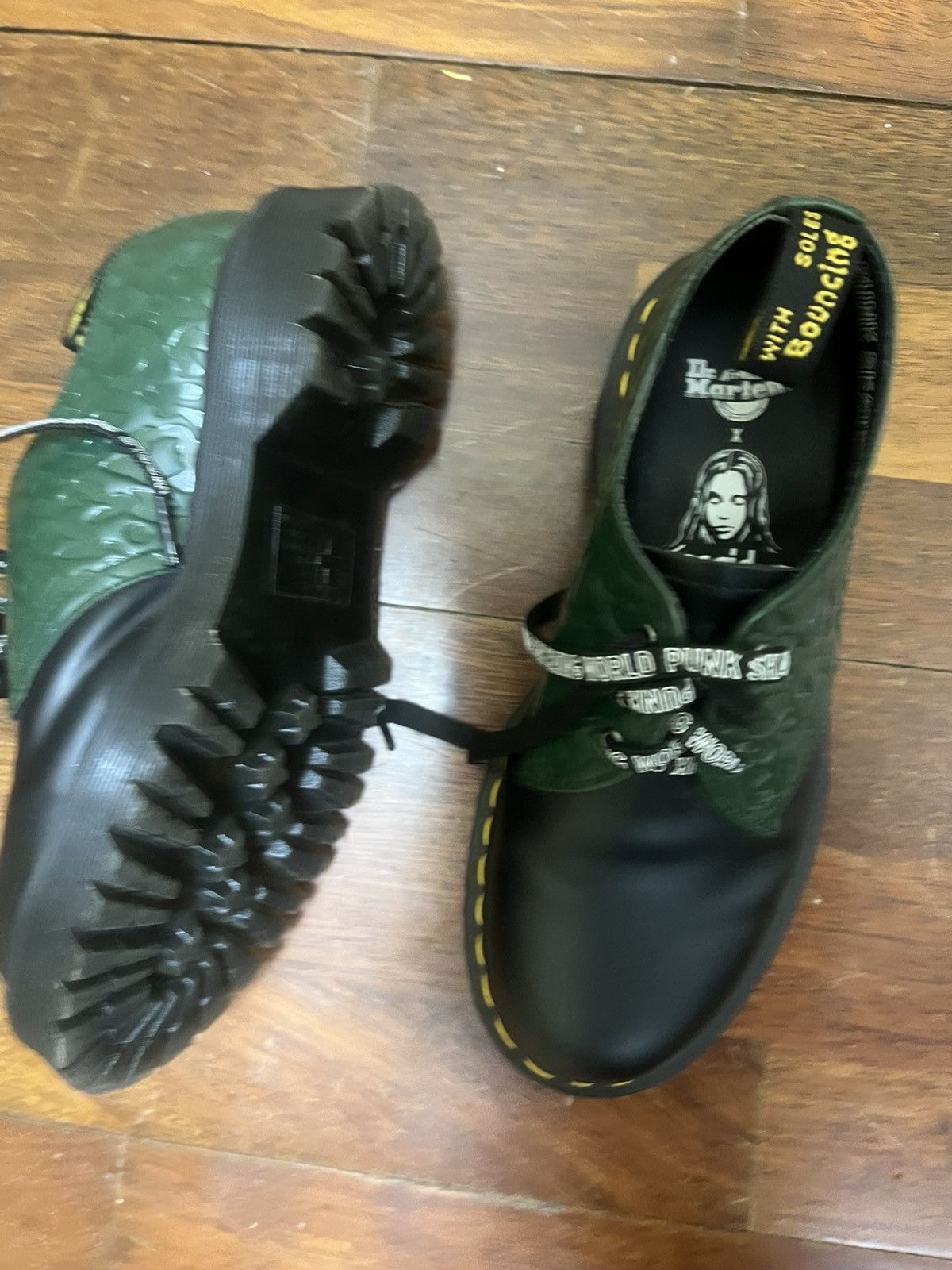 Dr. Martens Dr Martens 1461 Bex X-Girl Black Green Leopard Embossed 7 Size US 7 / IT 37 - 2 Thumbnail