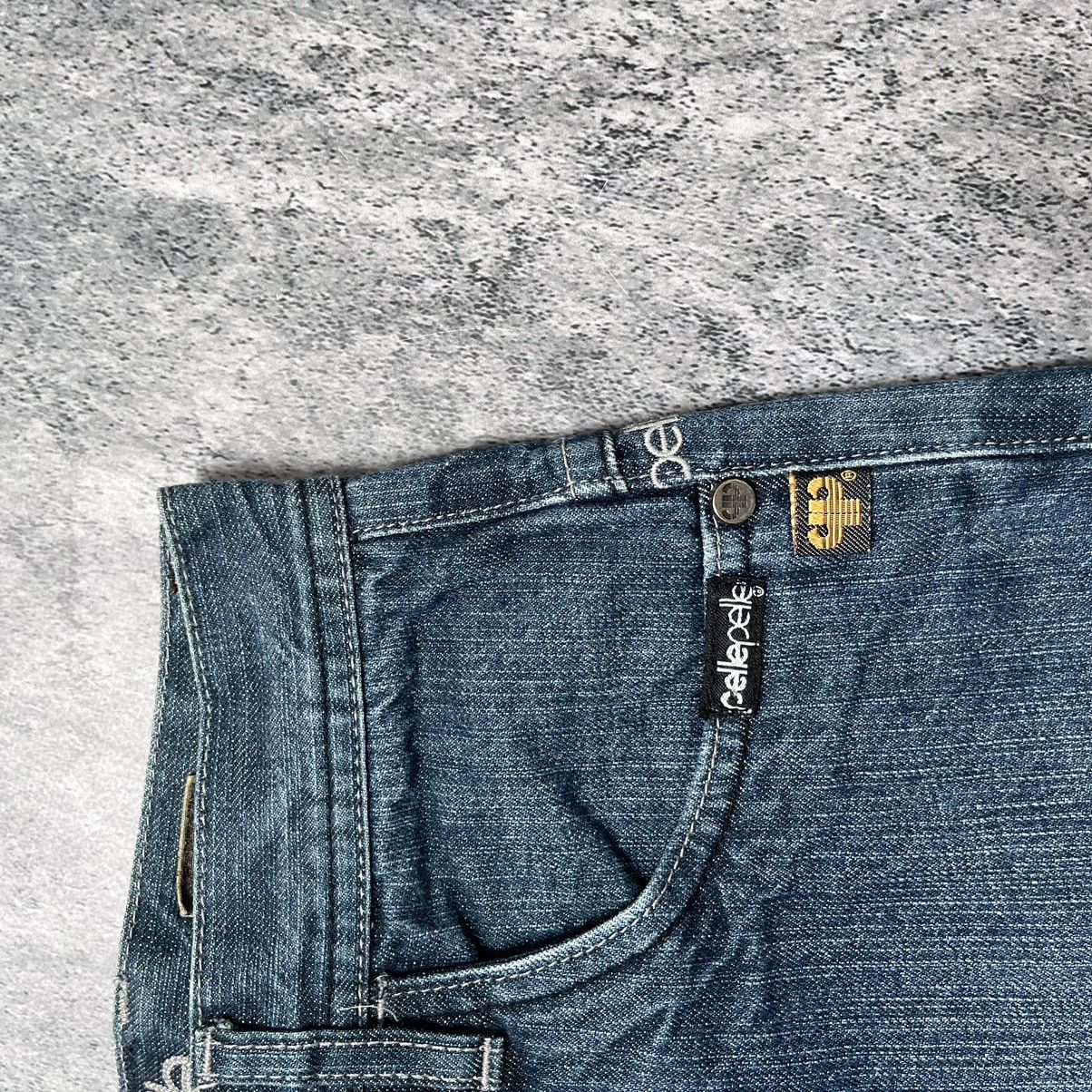 Japanese Brand × Pelle Pelle × Vintage Pelle Pelle Faded Denim Vintage USA Embroidered Logo Pants Size US 29 - 10 Thumbnail