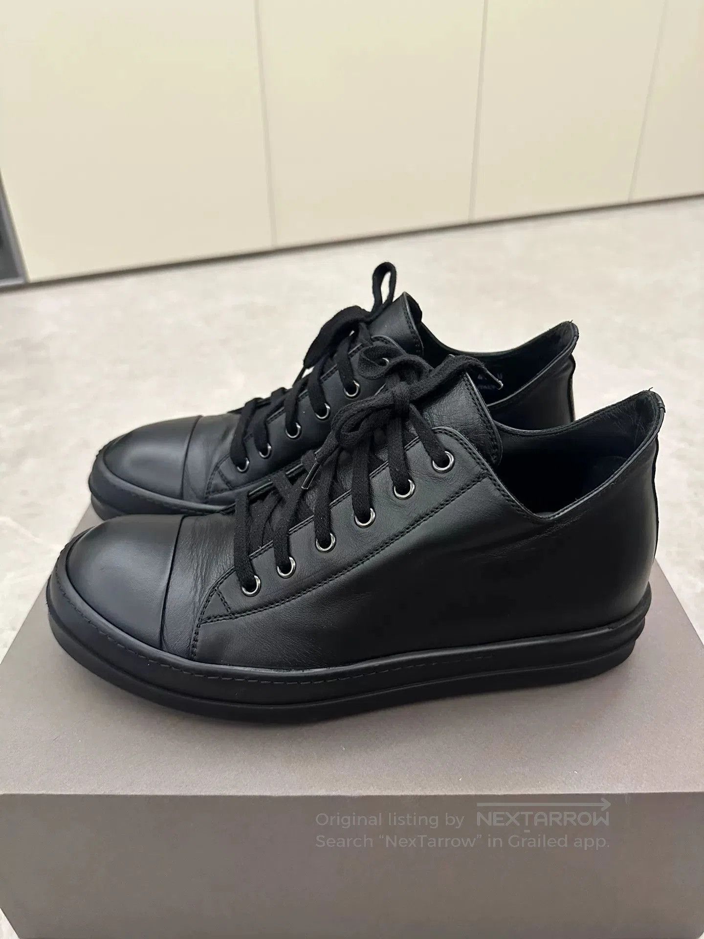 Rick Owens Rick Owens x Converse Black Leather Sneakers. Size US 9 / EU 42 - 4 Thumbnail