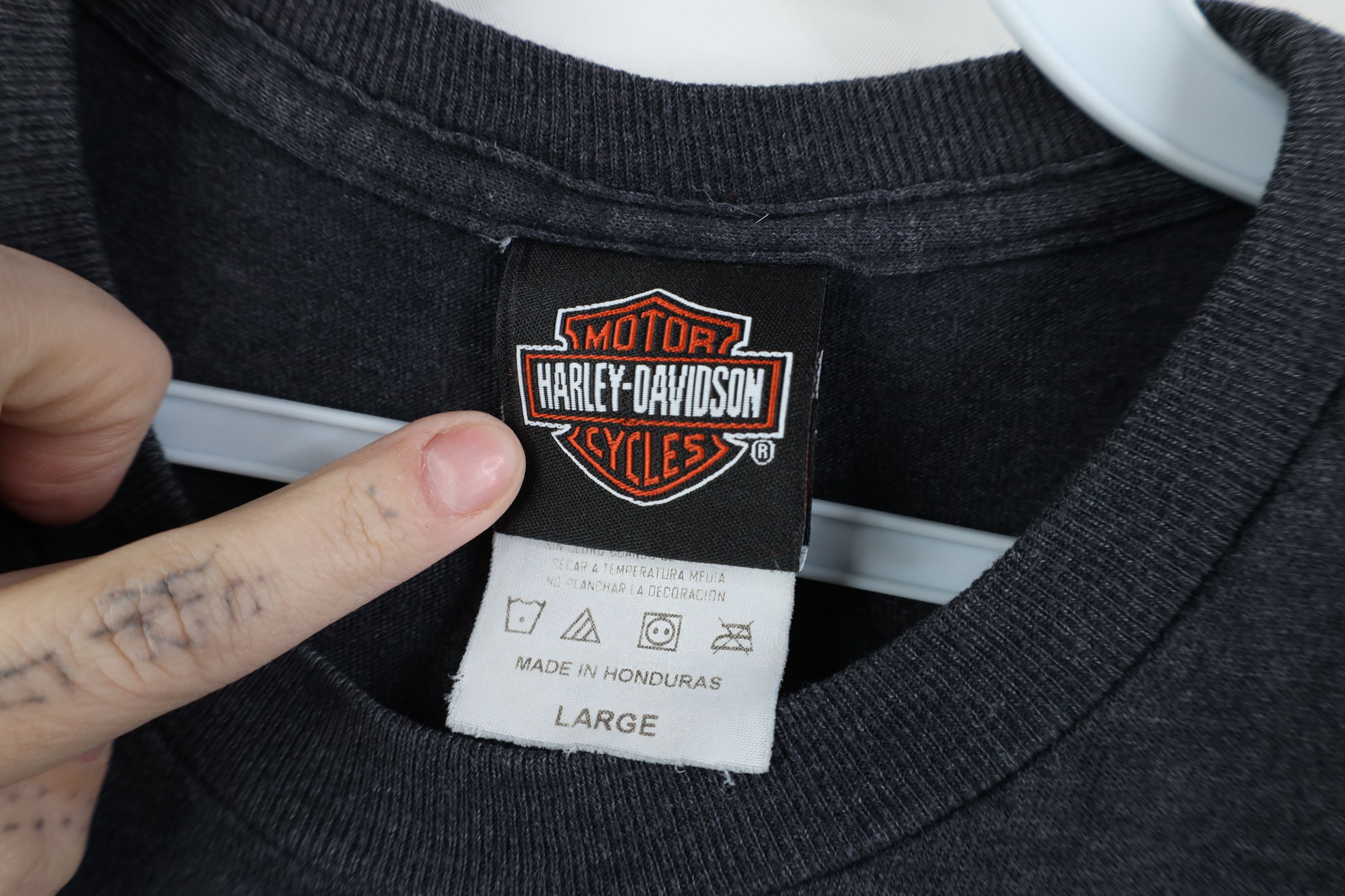 Harley Davidson Vintage Y2K Harley Davidson Spell Jersey Knit T-Shirt Gray Size US L / EU 52-54 / 3 - 7 Thumbnail