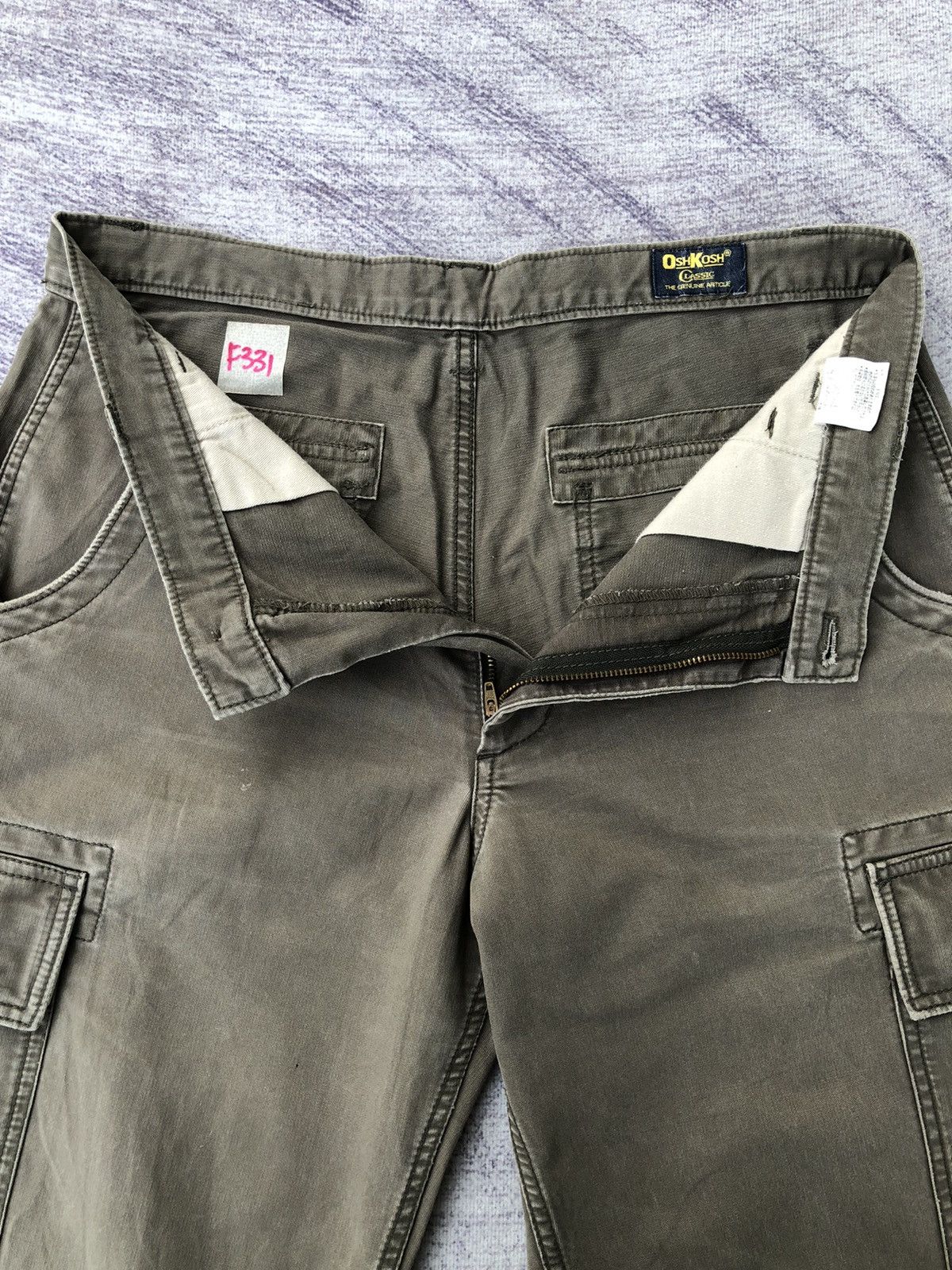 Japanese Brand × Olive × Oshkosh OshKosh Cargo Green Olive Style Multi-Pocket Pants Size US 31 - 8 Thumbnail