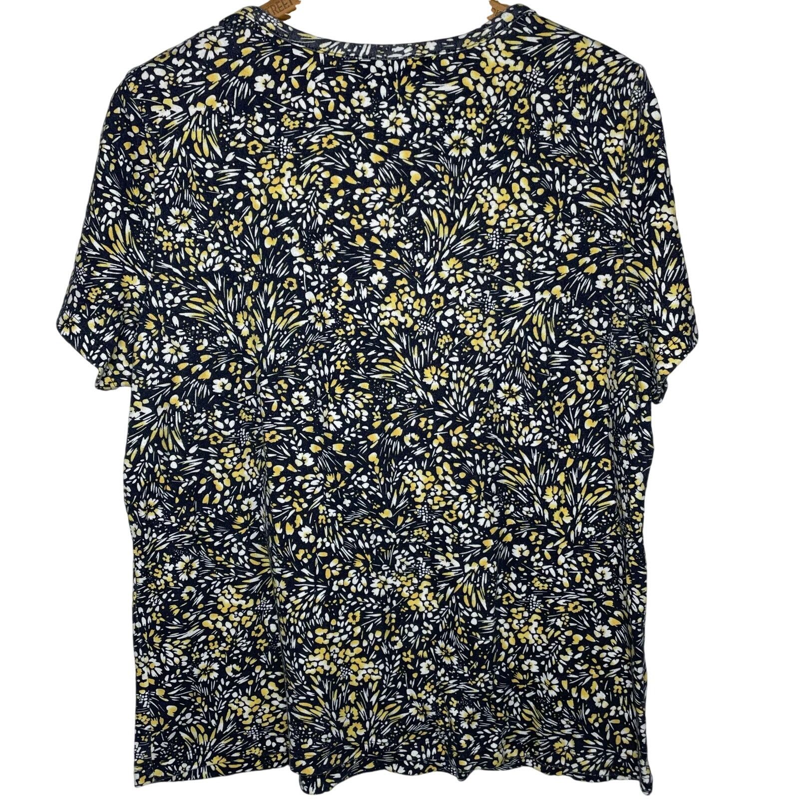 Vintage Karen Scott Floral Cotton Blend Shirt Size XL / US 12-14 / IT 48-50 - 3 Thumbnail