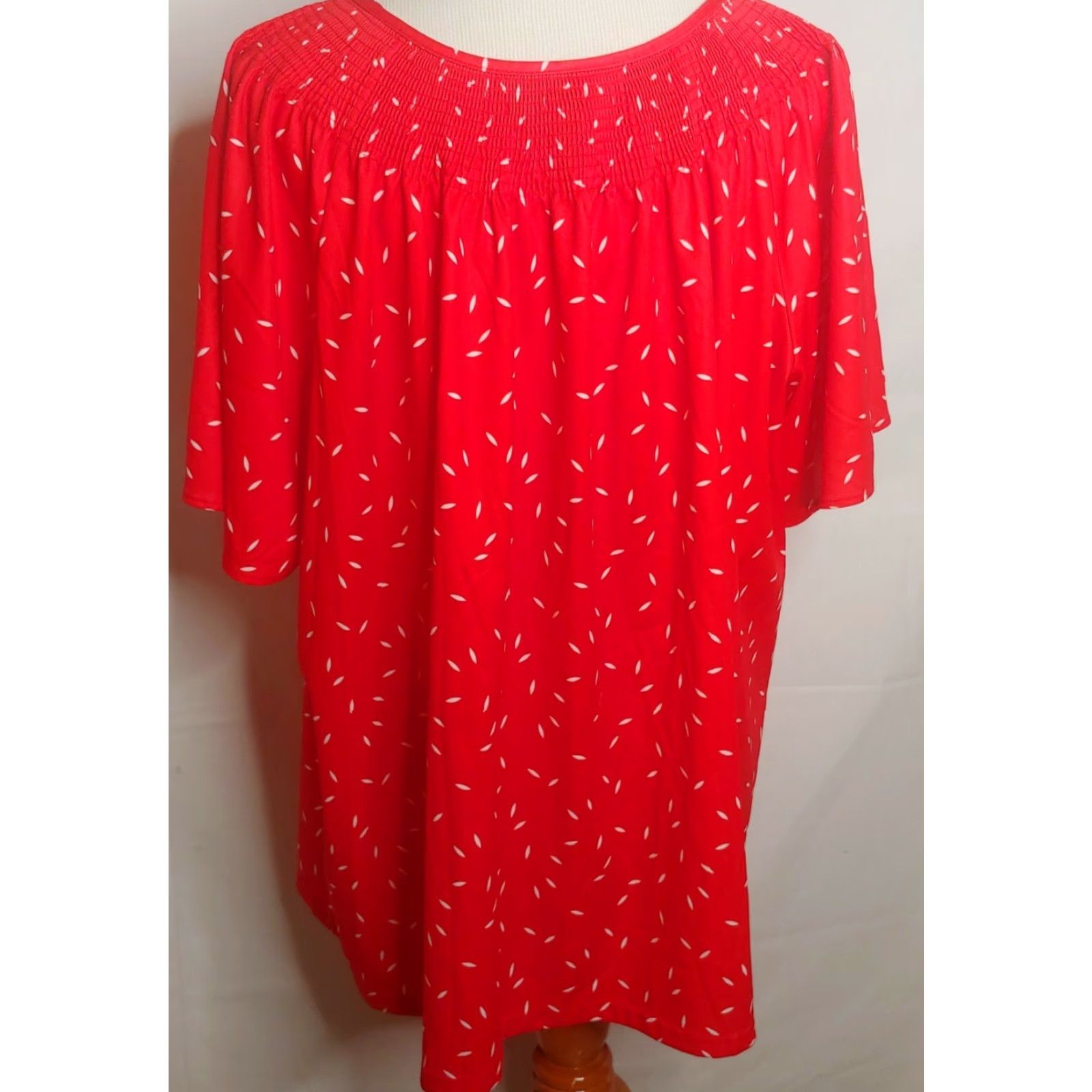 Vintage VINTAGE Tiger Lily Shirt Women Plus 3X White Smocked Short Sleeve Tie Neck 70s Womens Size XXL / US 16-18 / IT 52-54 - 4 Thumbnail