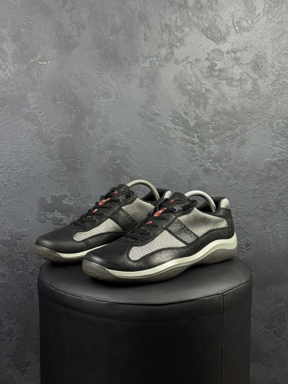 Prada American’s Cup Leather Men’s Low Top Red Tab Sneaker