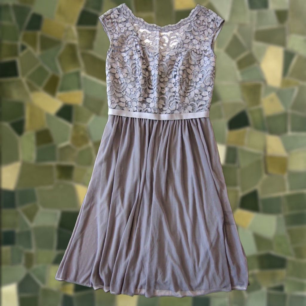 david's bridal grey dress David's Bridal Bridesmaid Dress Style:F15421