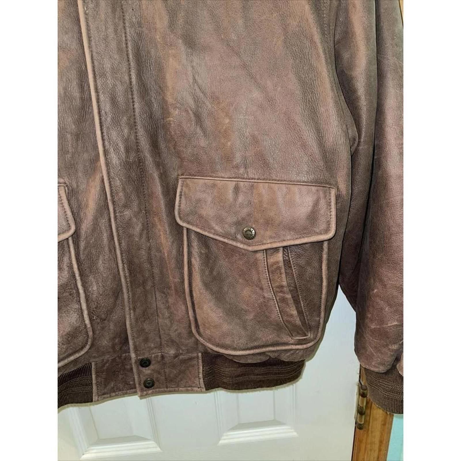 Other Vintage Brown Leather Bomber Jacket Size US M / EU 48-50 / 2 - 8 Thumbnail