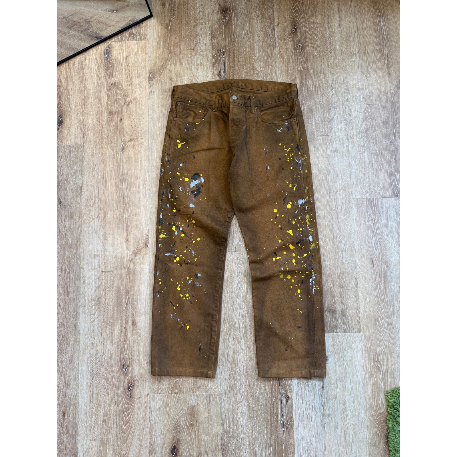 HIDDEN Hidden NY Paint Splatter Jeans Brown Green Logo Size US 34 / EU 50 - 1 Thumbnail