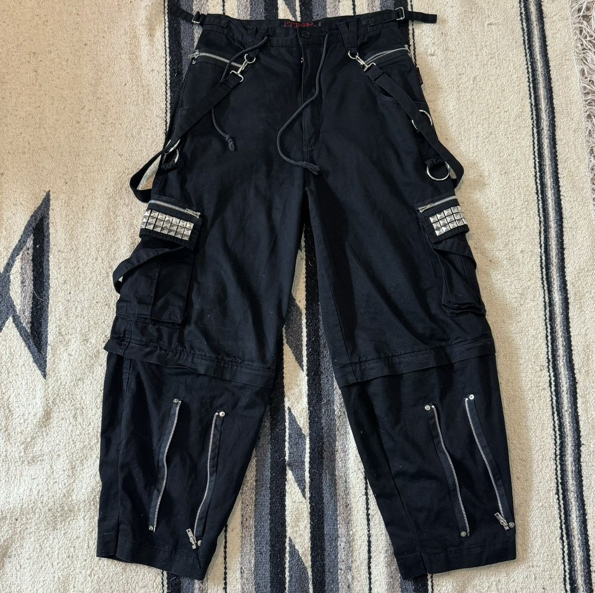 image of 90's Tripp Nyc Baggy Bondage Rave Pants in Black, Men's (Size 30)