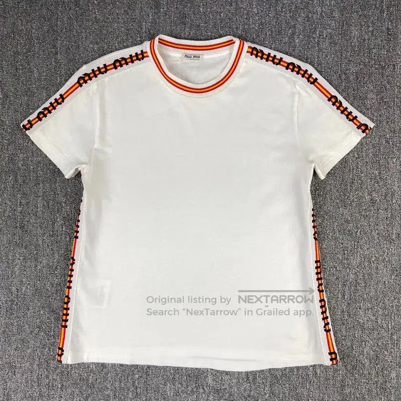 Miu Miu Miu Miu White Cotton T-Shirt for Women . Size XS / US 0-2 / IT 36-38 - 1 Thumbnail