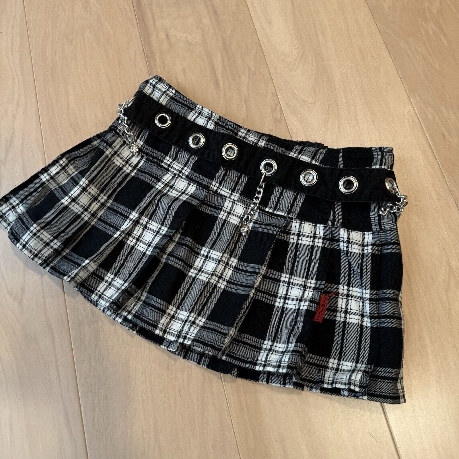 Tripp NYC × Vintage Vintage Tripp NYC Skirt Medium White Black Plaid Mini Tutu Size 28" / US 6 / IT 42 - 7 Thumbnail