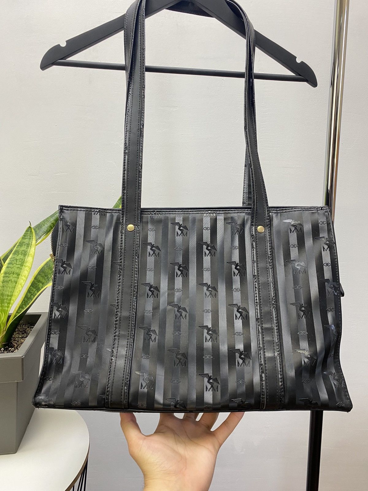 MCM MAISON MOLLERUS Luxury Monogram Handle Bag Black Vintage Size ONE SIZE - 13 Thumbnail