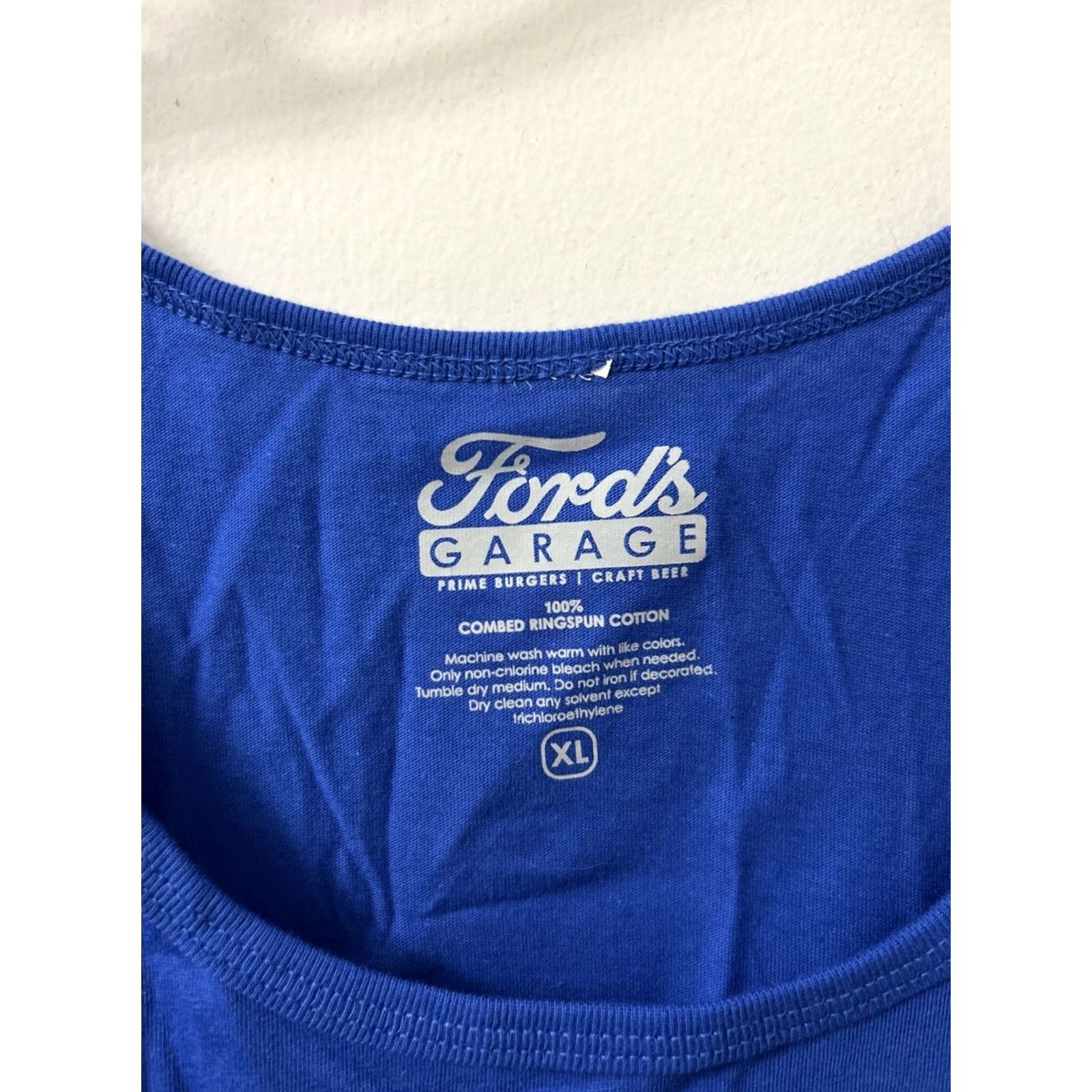 Garage VINTAGE Ford's Garage Tank Top Mens XL Blue Ringspun Cotton Shirt Official License NWT Size US XL / EU 56 / 4 - 5 Thumbnail