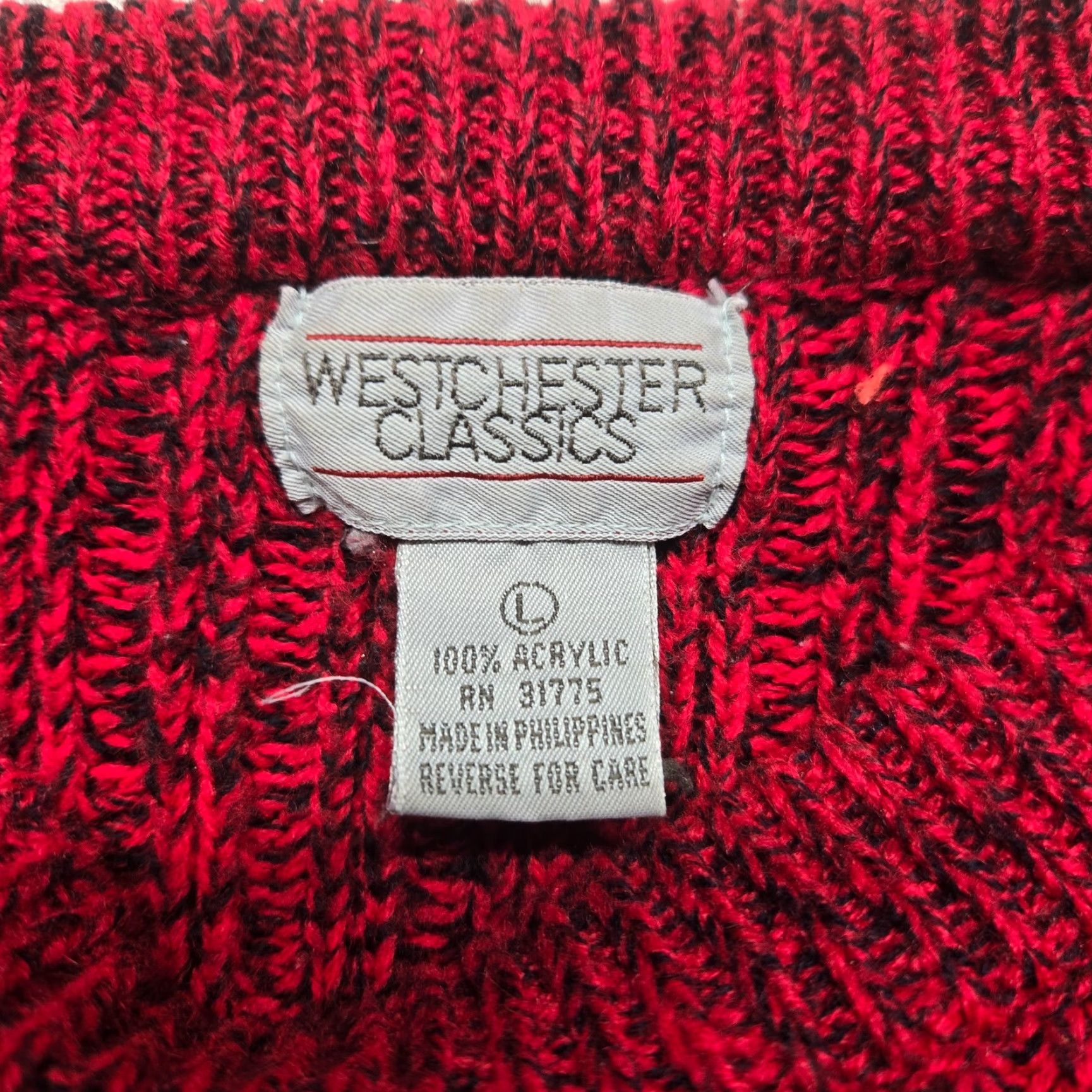 Vintage VINTAGE Westchester Classics Red Pullover Sweater Adult Men's Size L Wool Blend Casual V-Neck USA Size US L / EU 52-54 / 3 - 3 Thumbnail