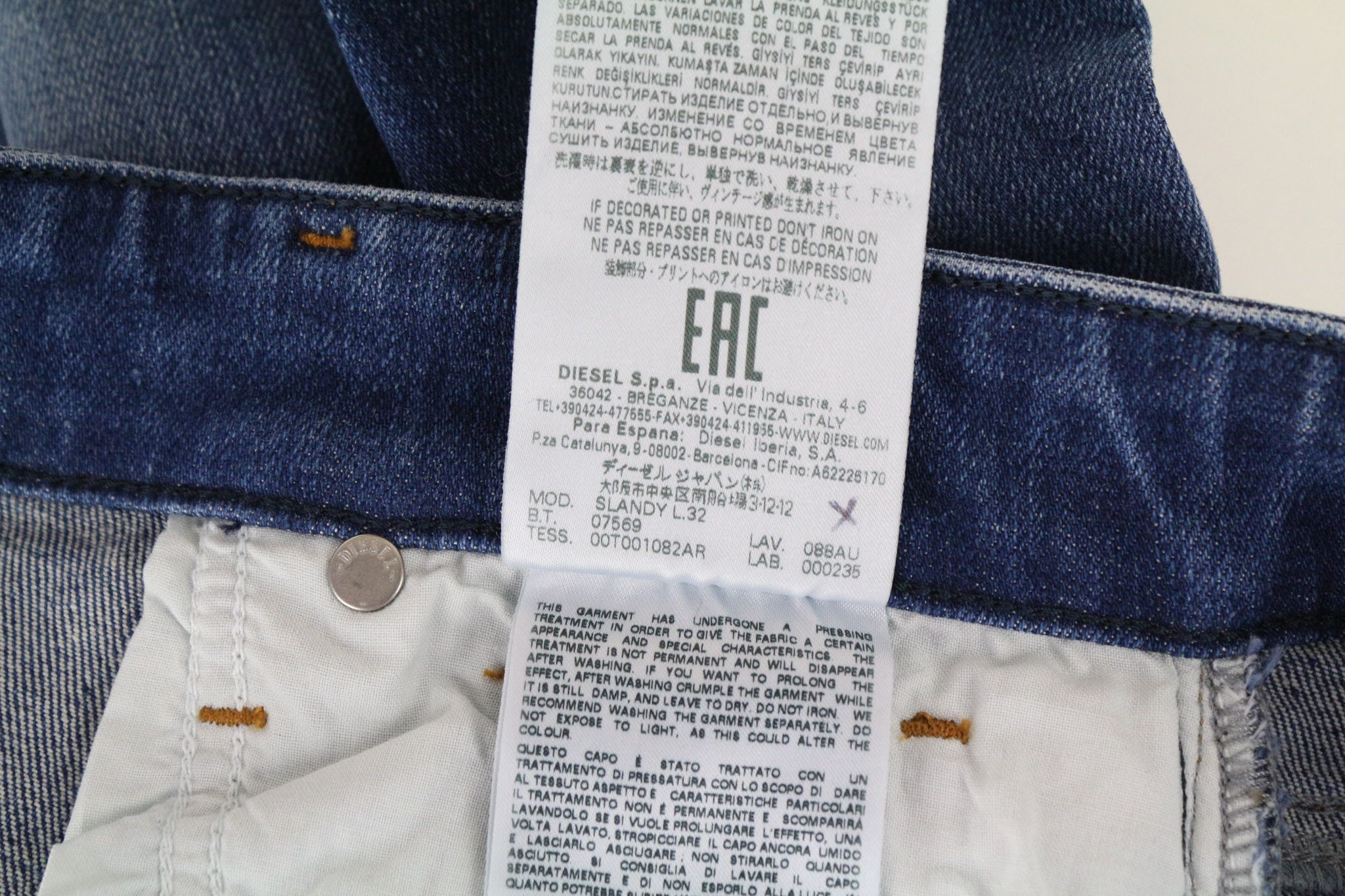 Diesel SLANDY 088AU W25/L32 Blue Stretch Skinny Jeans 69895 Size 25" / US 0 / IT 36 - 9 Thumbnail