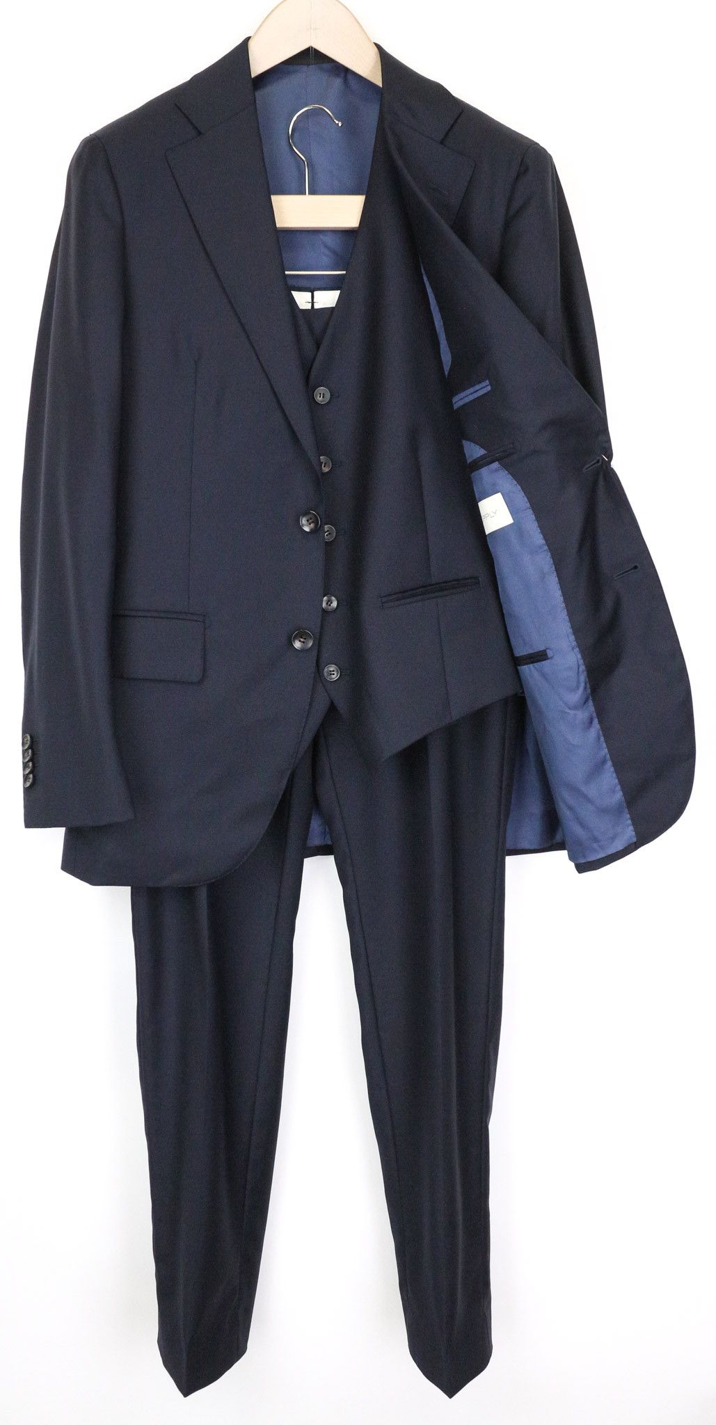Suitsupply LA SPALLA UK36R Wool Navy Blue 3 Piece Suit 78993 Size 36R - 1 Thumbnail