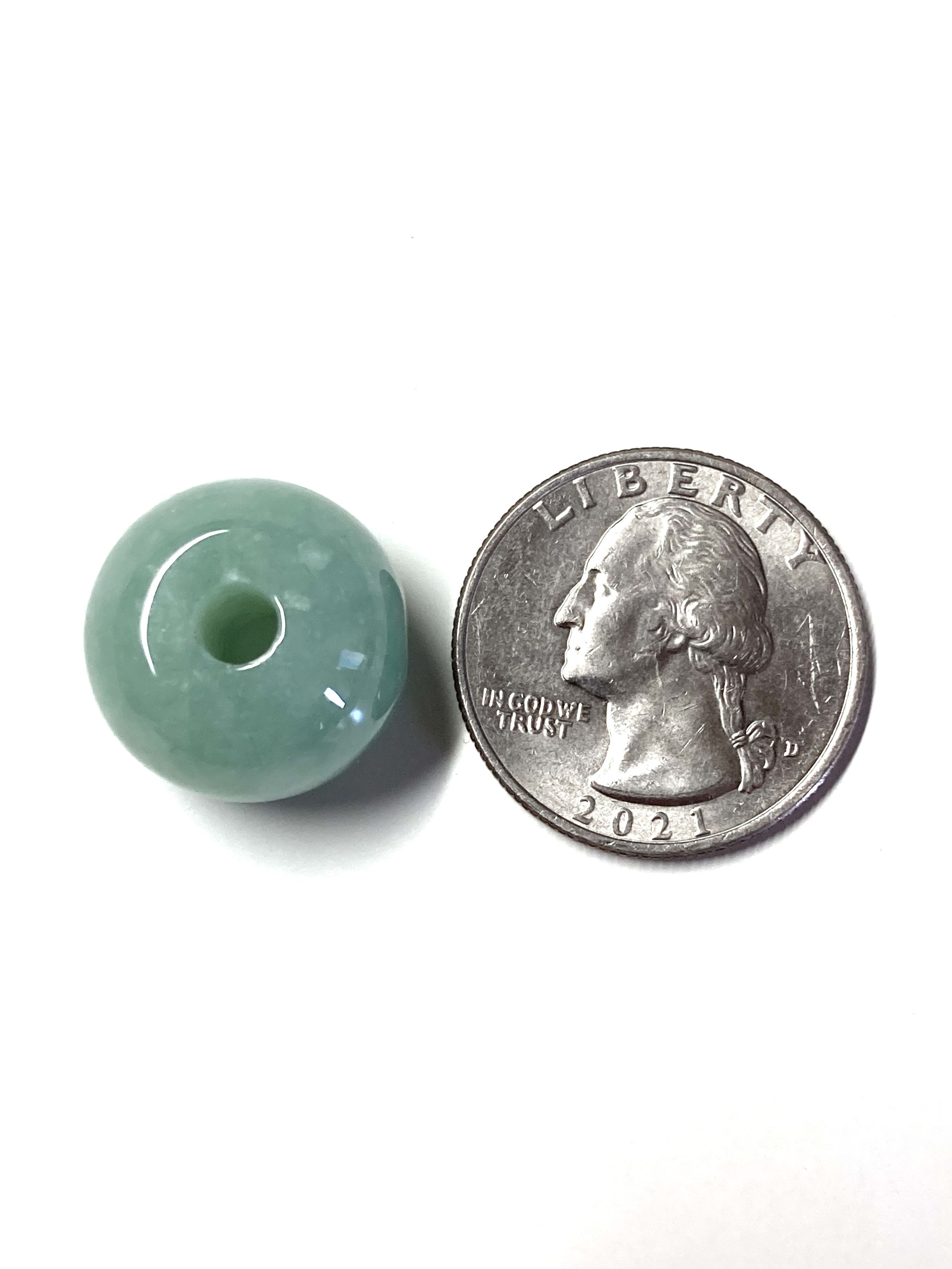 Other 60010 Certified Jadeite jade Green Circle 17mm Bead pendant Size ONE SIZE - 7 Thumbnail