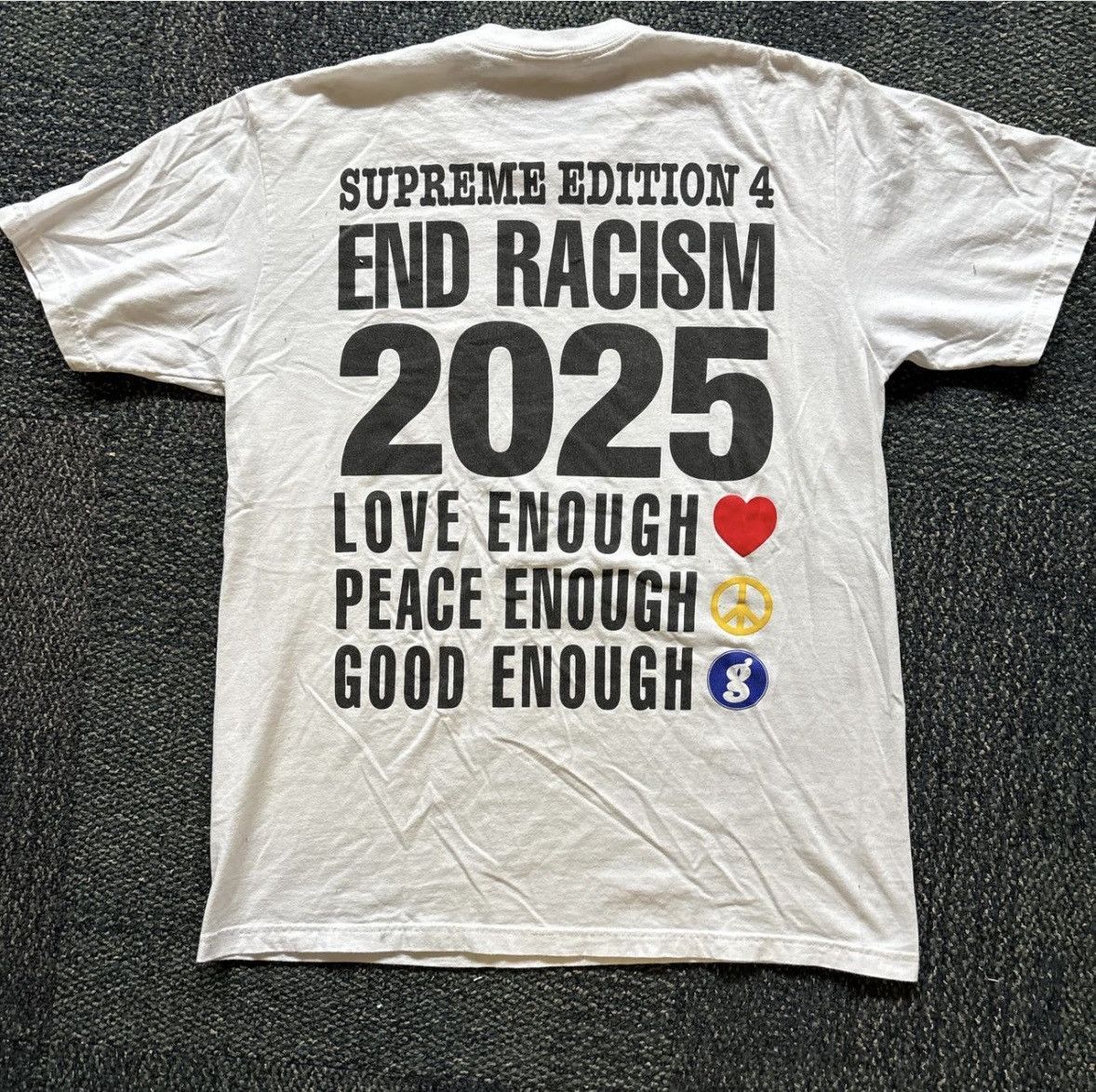 GOODENOUGH × Supreme Supreme x Goodenough End Racism SS25 Tee Size L White Size US L / EU 52-54 / 3 - 1 Thumbnail