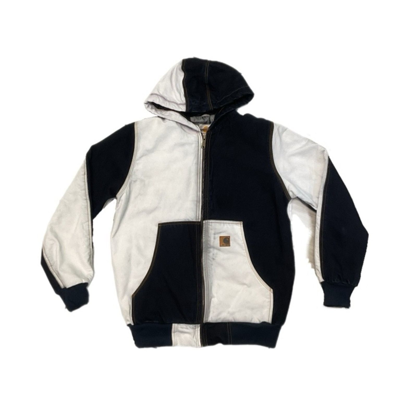 Carhartt Carhartt Distressed Black & White Panel ZipUp Work Jacket Size US M / EU 48-50 / 2 - 1 Thumbnail