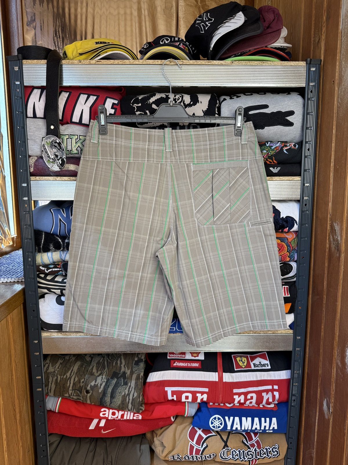 Japanese Brand Nike Vintage Shorts Mini Swoosh Japanese Drill Baggy Hype Size US 34 / EU 50 - 2 Thumbnail