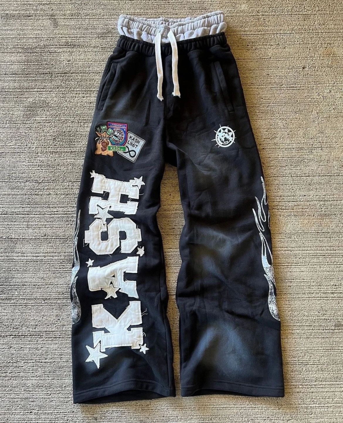 Double Waist Black Boxer Baggy Sweatpants