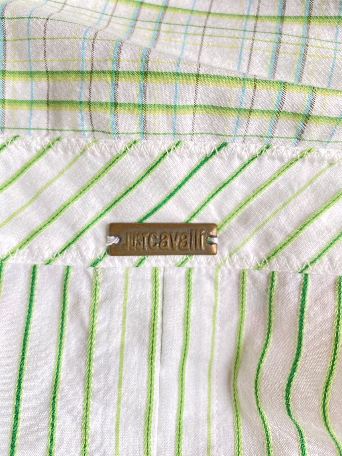 Just Cavalli JUST Cavalli Emerald Stripes Long-Sleeve Shirt Size L / US 10 / IT 46 - 14 Thumbnail
