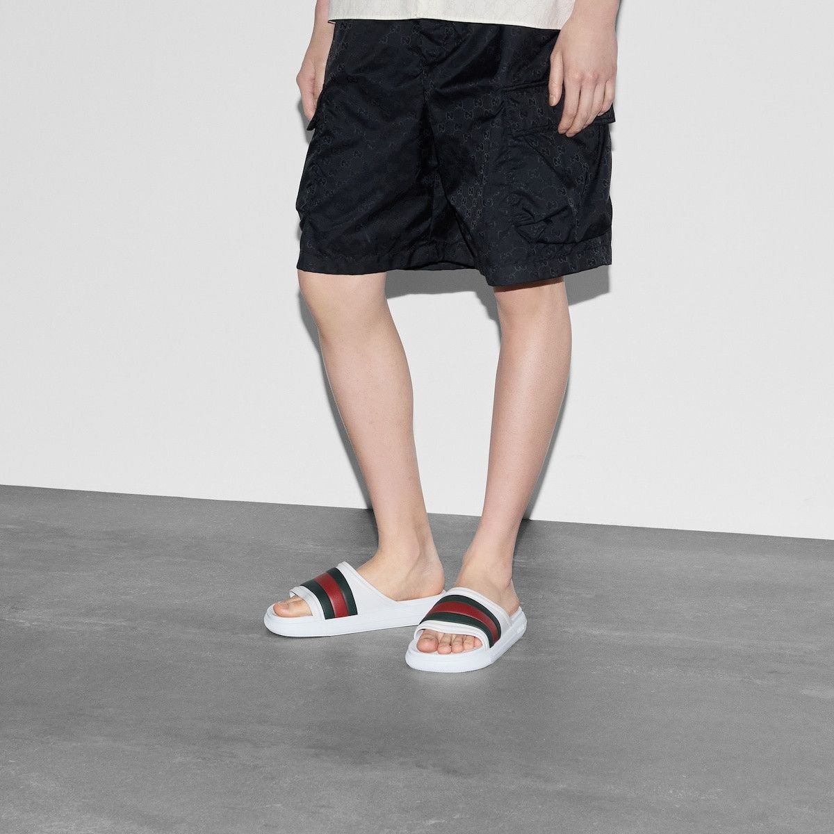 Gucci o1loc1c0625 Web Slide Sandals in Multicolor Size US 8.5 / EU 41-42 - 3 Thumbnail