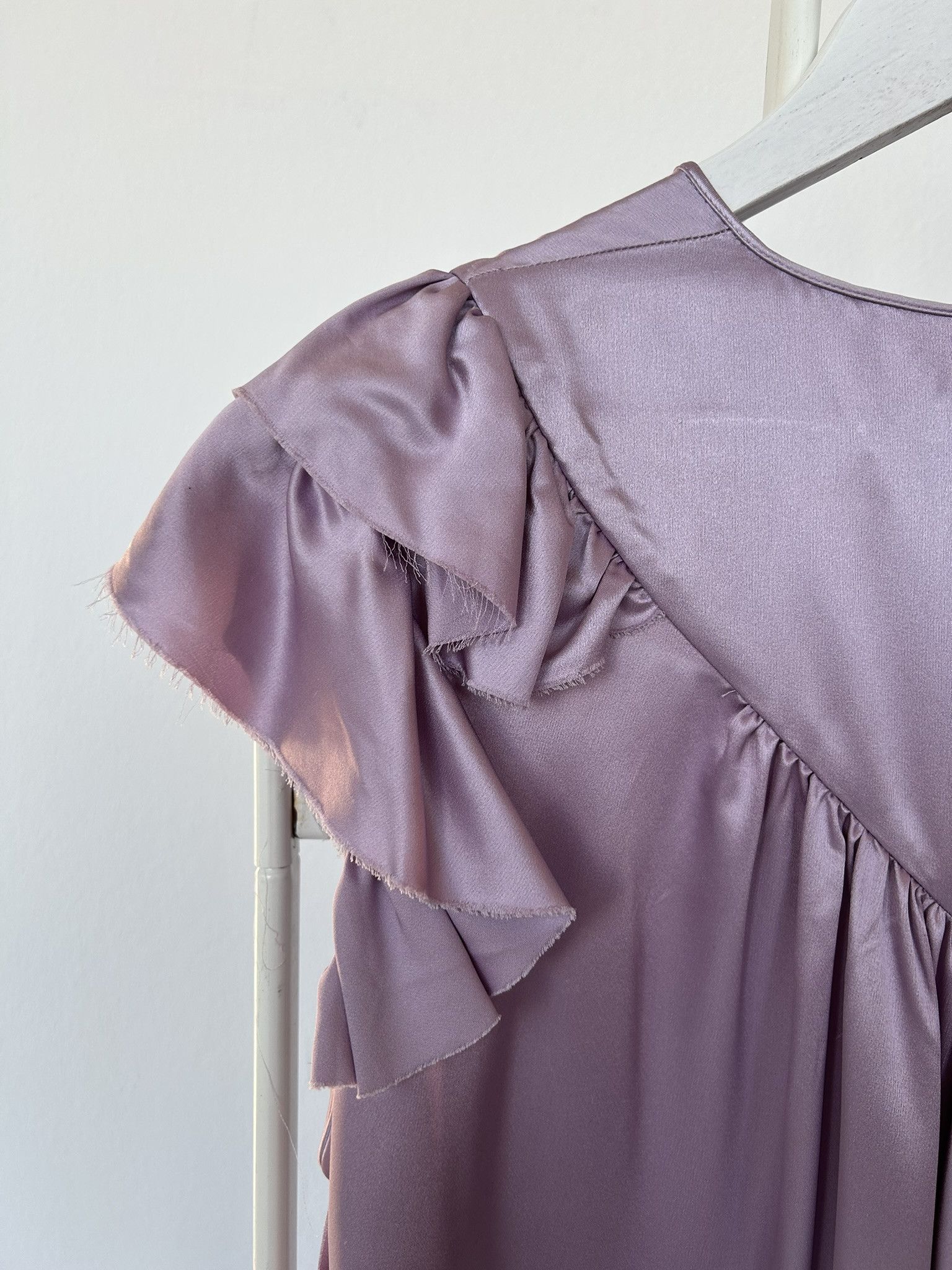 Balenciaga SS2018 Balenciaga silk ruffle loose long dress in lilac Size XS / US 0-2 / IT 36-38 - 12 Thumbnail