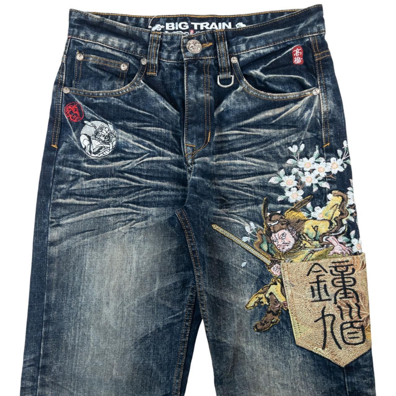 Vintage Big Train Japanese Embroidered Denim Jeans Size W30