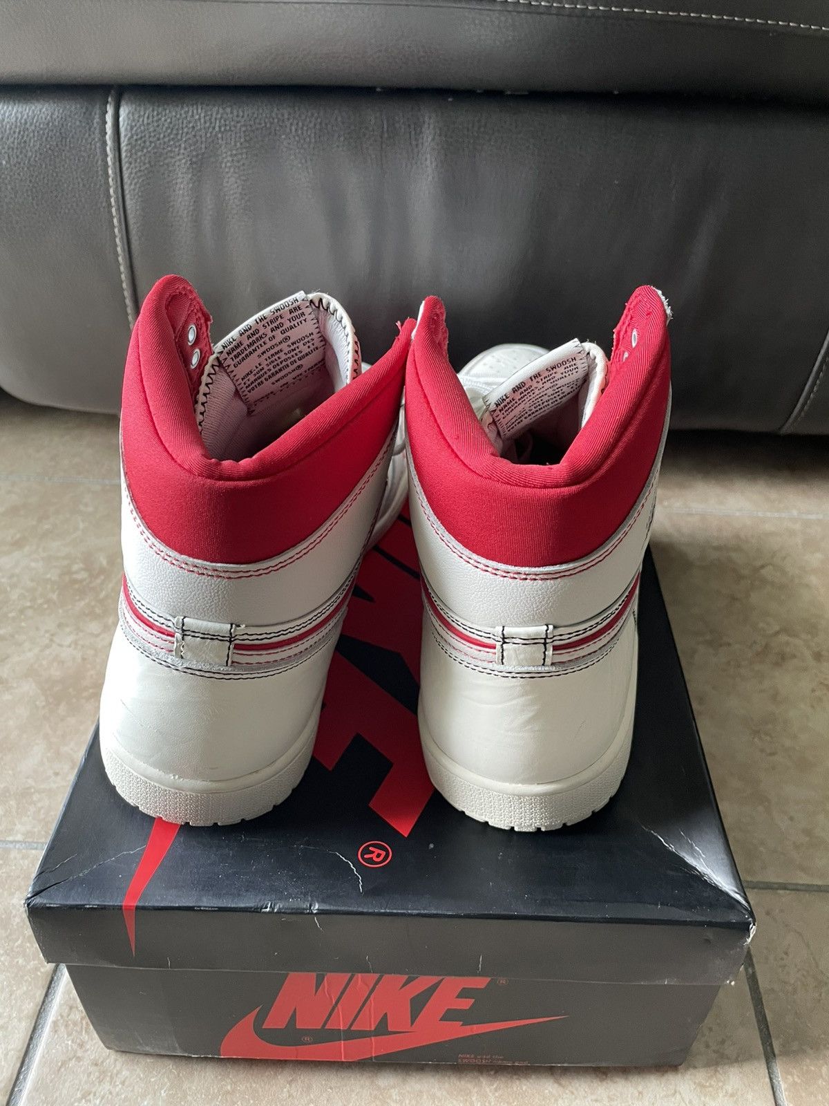 Jordan Brand AIR JORDAN 1 RETRO HIGH OG/ PHANTOM GYM RED Size US 10.5 / EU 43-44 - 4 Thumbnail