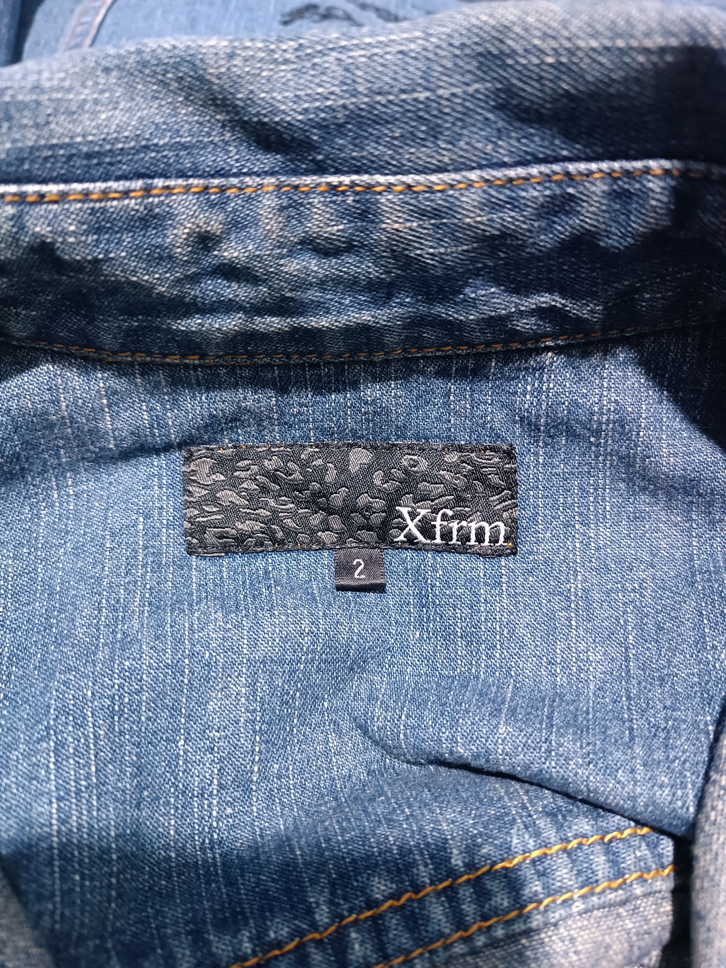 Japanese Brand Vintage Xfrm Archive Script Embroidered Denim Trucker Size US M / EU 48-50 / 2 - 6 Thumbnail