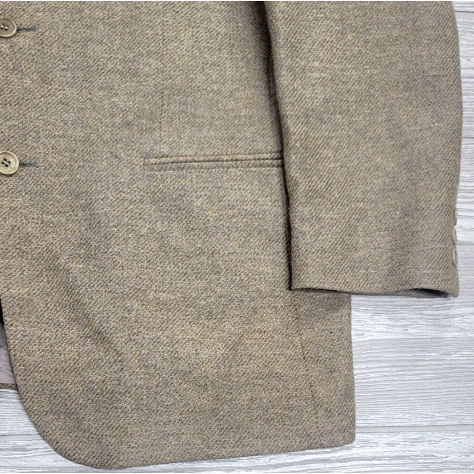 Vintage Metropolitan View Blazer Wool Tweed Brown 44 R Men's One Piece Single-Breasted 3-Button Italy City Classic Vintage Style 90s (if applicable) Mens Size 44R - 5 Thumbnail