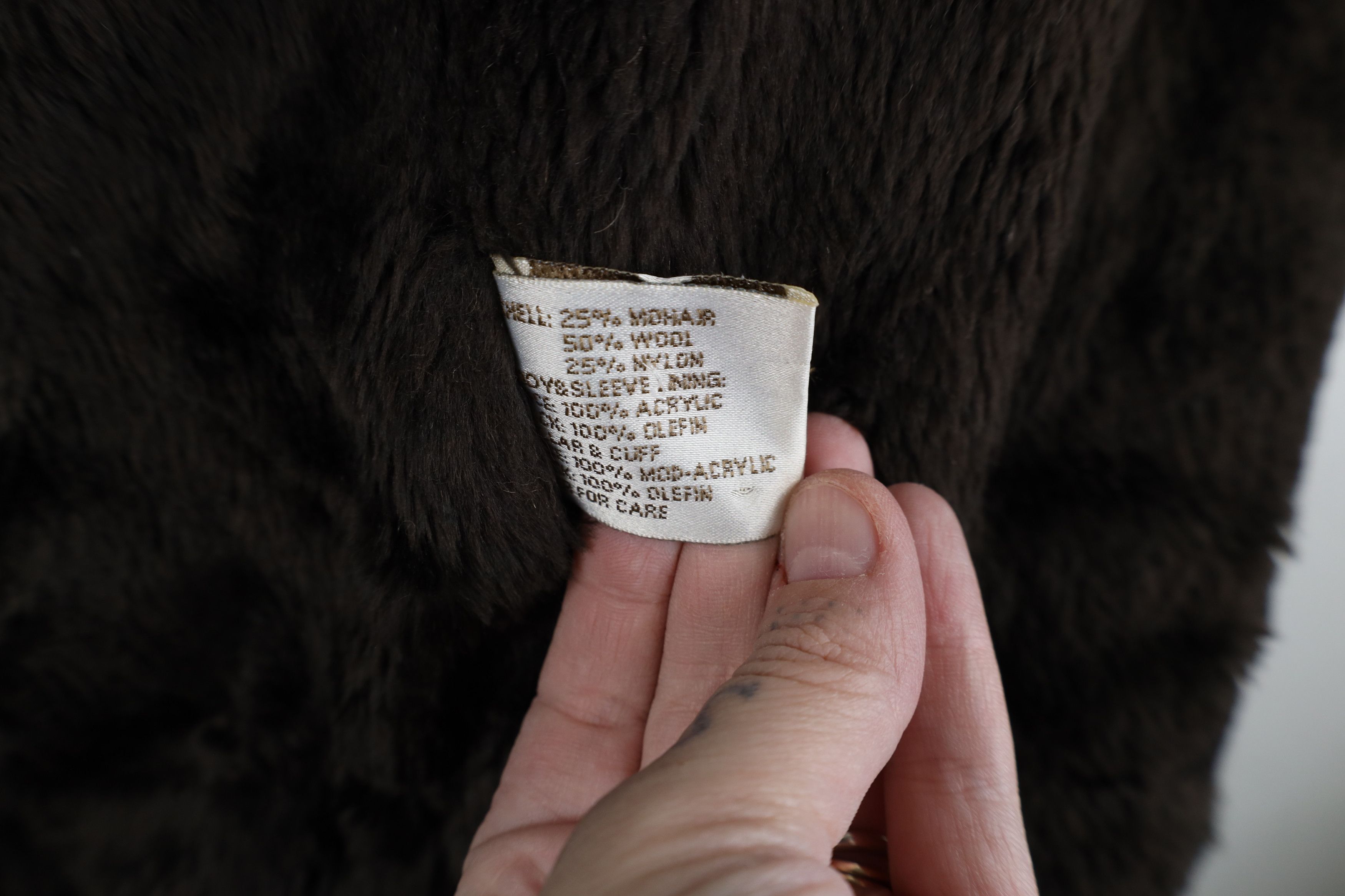 Express Vintage 90s Express Lined Mohair Wool Blend Jacket Beige Size S / US 4 / IT 40 - 11 Thumbnail