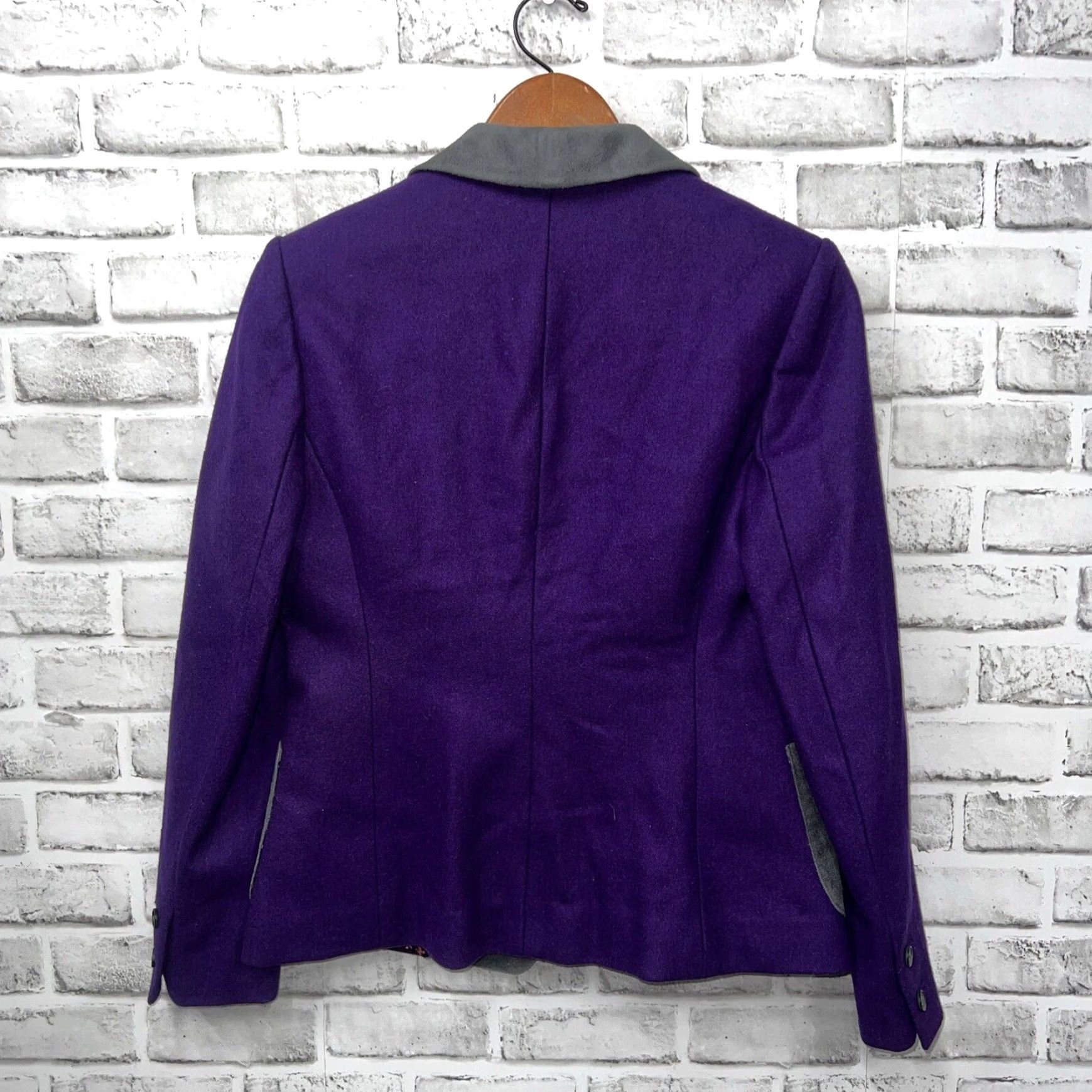 Vintage J Peterman Wool Blend Blazer Womens Size 2 Purple Size XS / US 0-2 / IT 36-38 - 4 Thumbnail