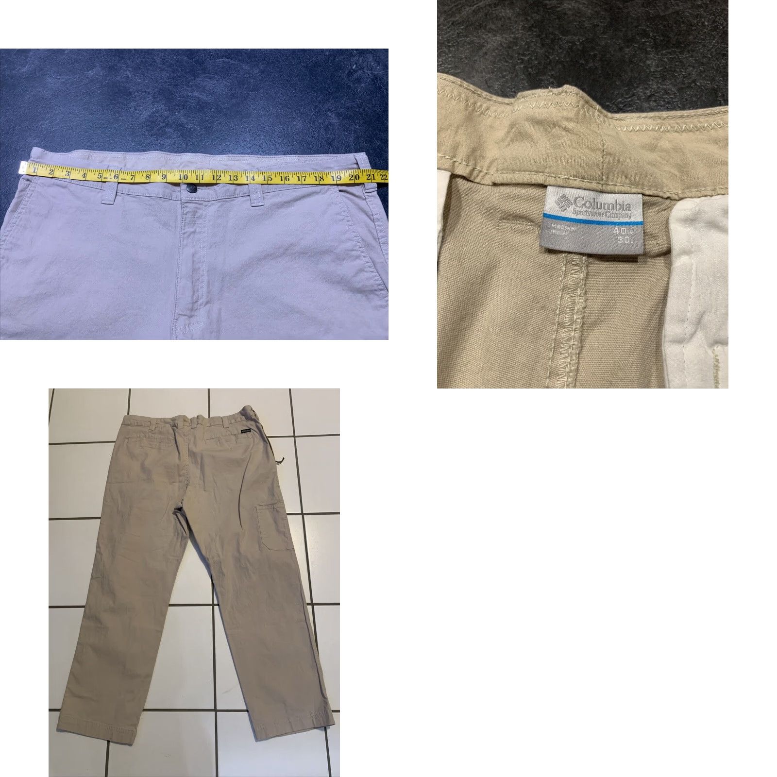 Vintage Columbia Pants Hiking Men 40x30 Regular Beige 100% Cotton Khaki Workwear Mens Size US 40 / EU 56 - 8 Thumbnail