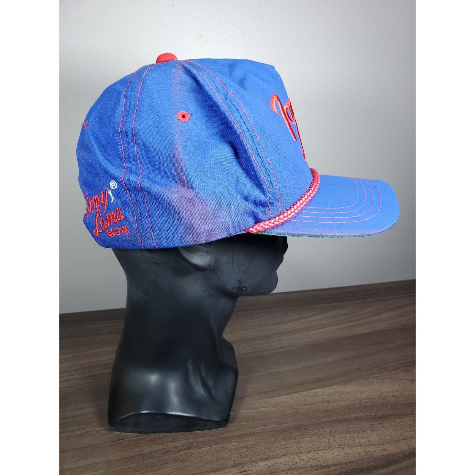 Tony Lama × Vintage Tony Lama Boots Snapback Hat Blue Cap Red Rope Green Bill Size ONE SIZE - 6 Thumbnail
